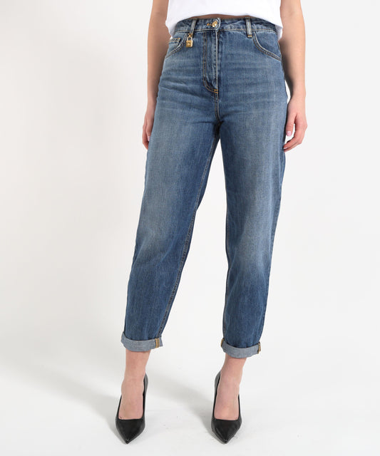 ELISABETTA FRANCHI Jeans a ovetto con lucchetto gioiello