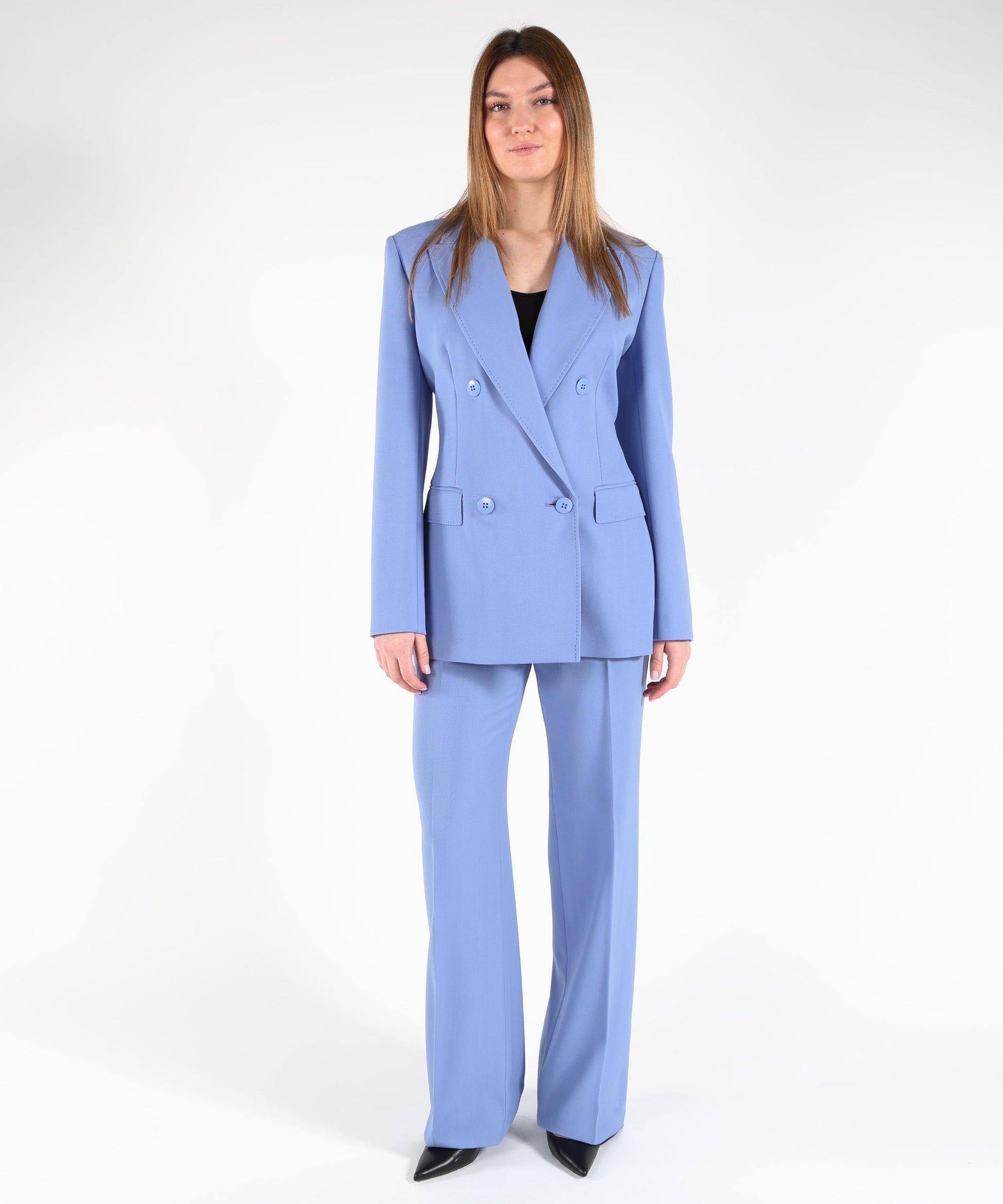 Jackets MAX MARA studio Double-breasted blazer with lapel Azzurro | MAX MARA studio