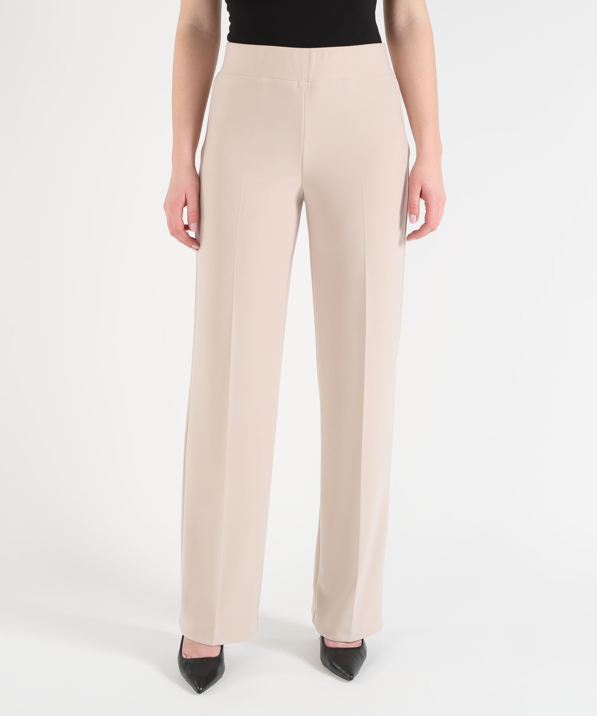 Pantaloni RIBKOFF Pantaloni classici a gamba larga Crema | RIBKOFF