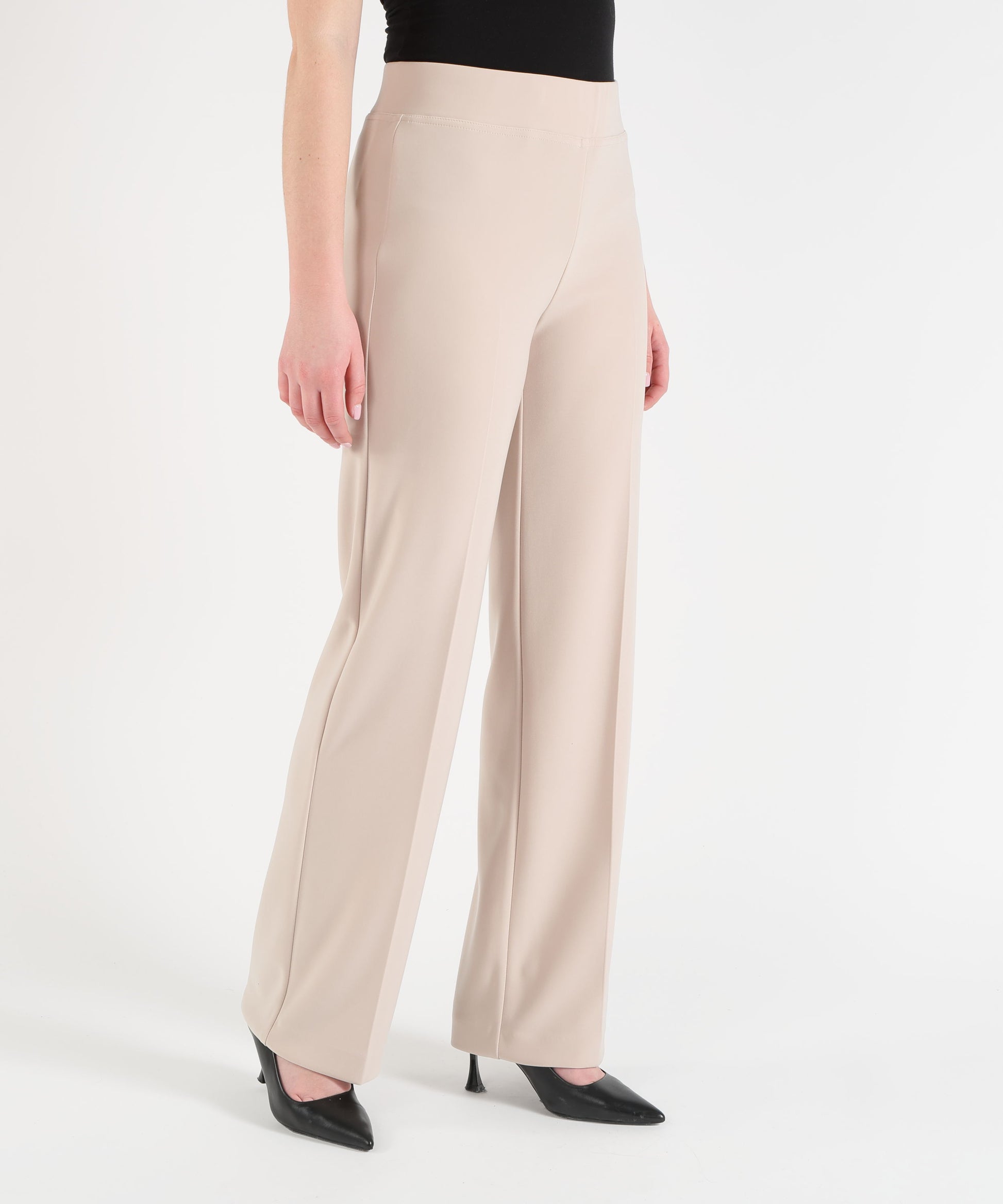 Pantaloni RIBKOFF Pantaloni classici a gamba larga Crema | RIBKOFF