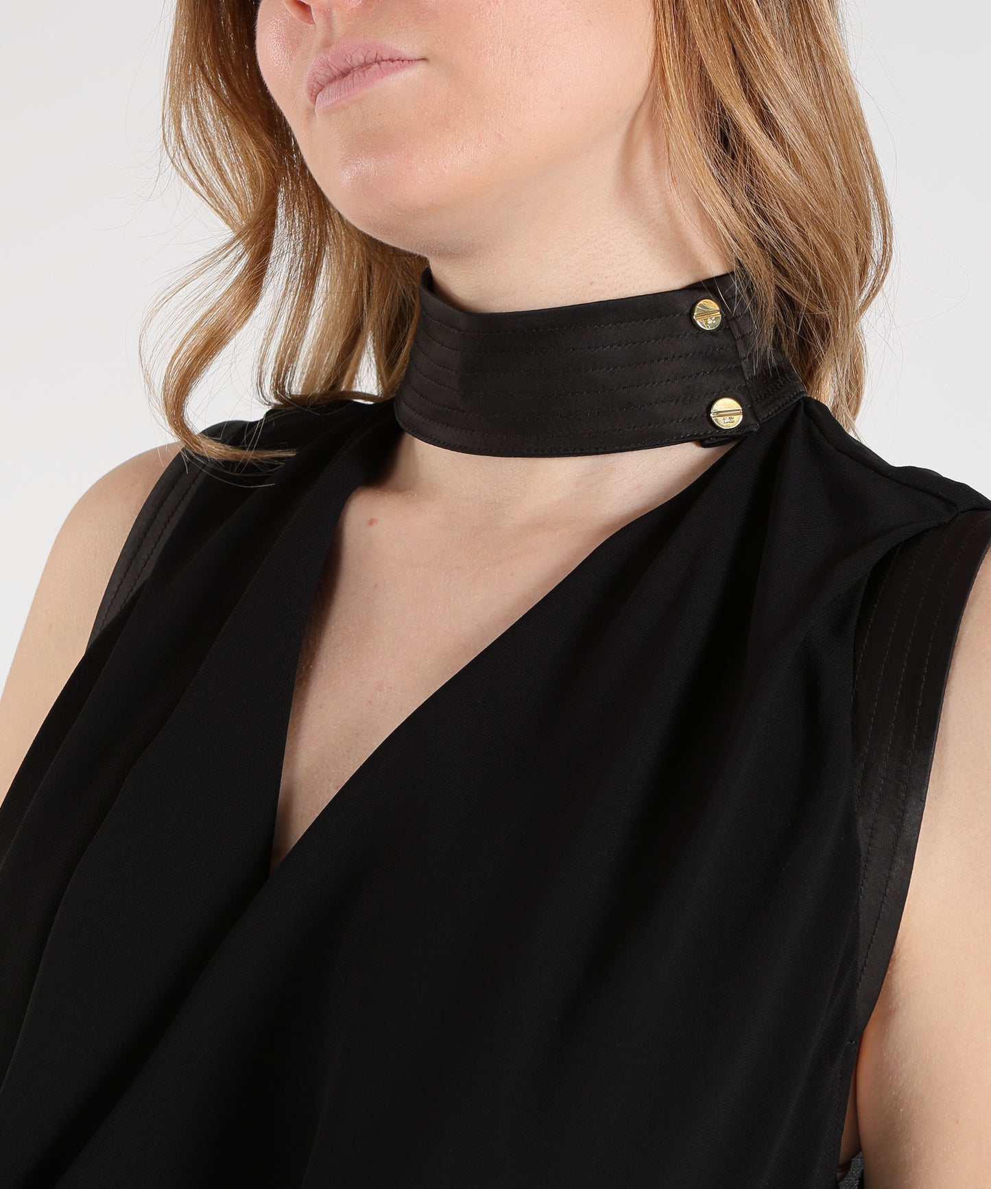 ELISABETTA FRANCHI Top in georgette di viscosa