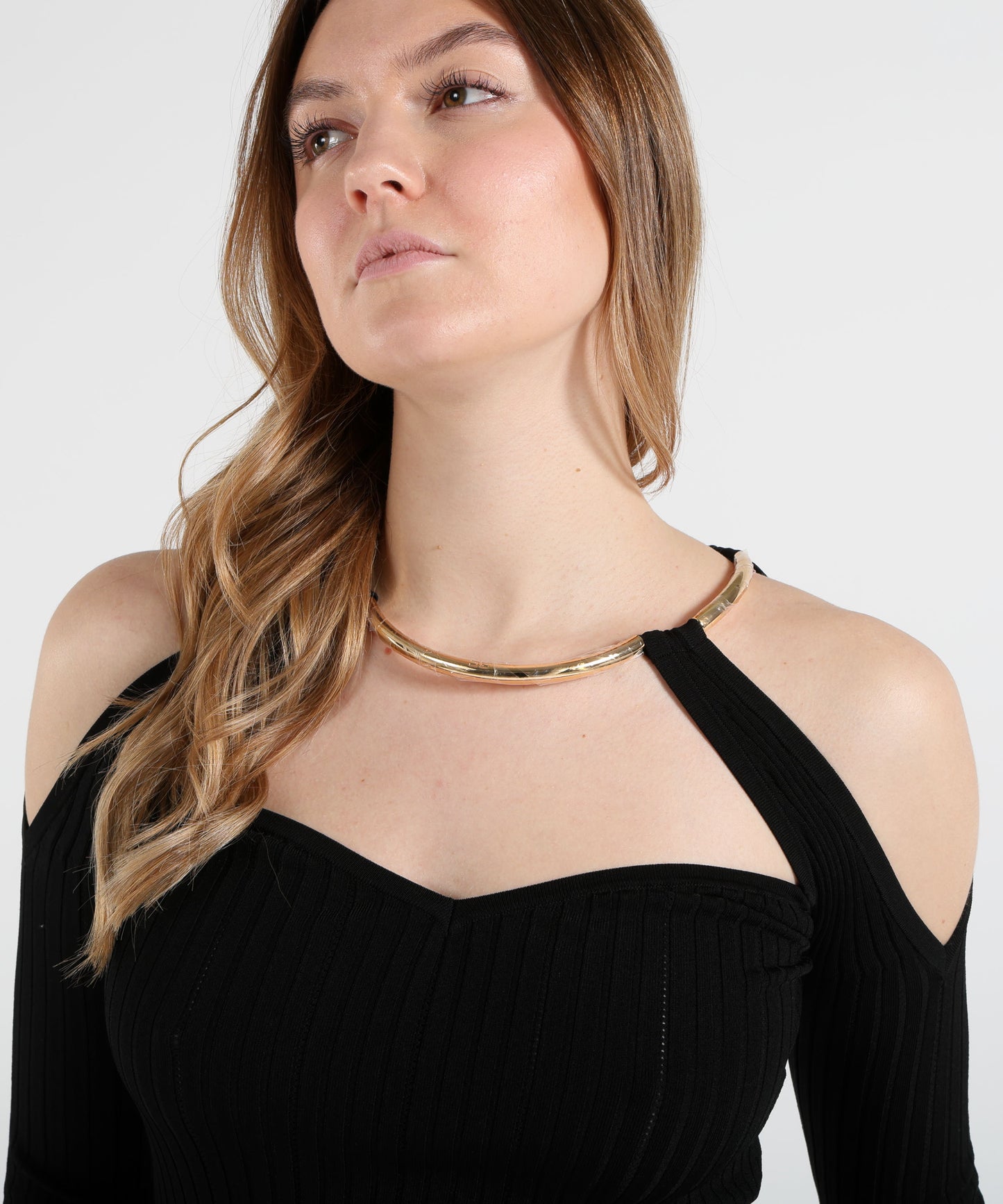 ELISABETTA FRANCHI Top in maglia con dettaglio gioiello