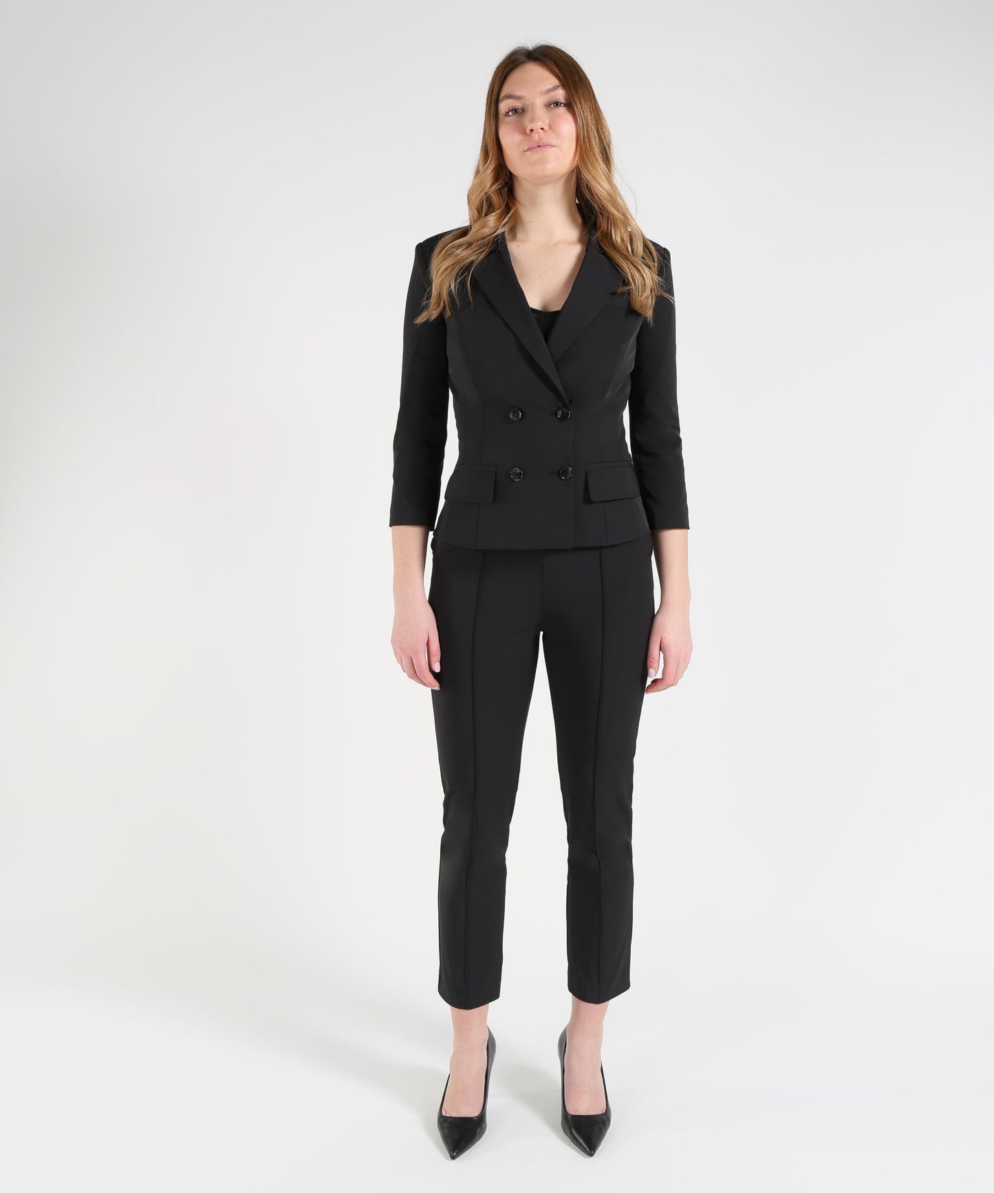 ELISABETTA FRANCHI Pantaloni in tessuto tecnico bielastico con cintura