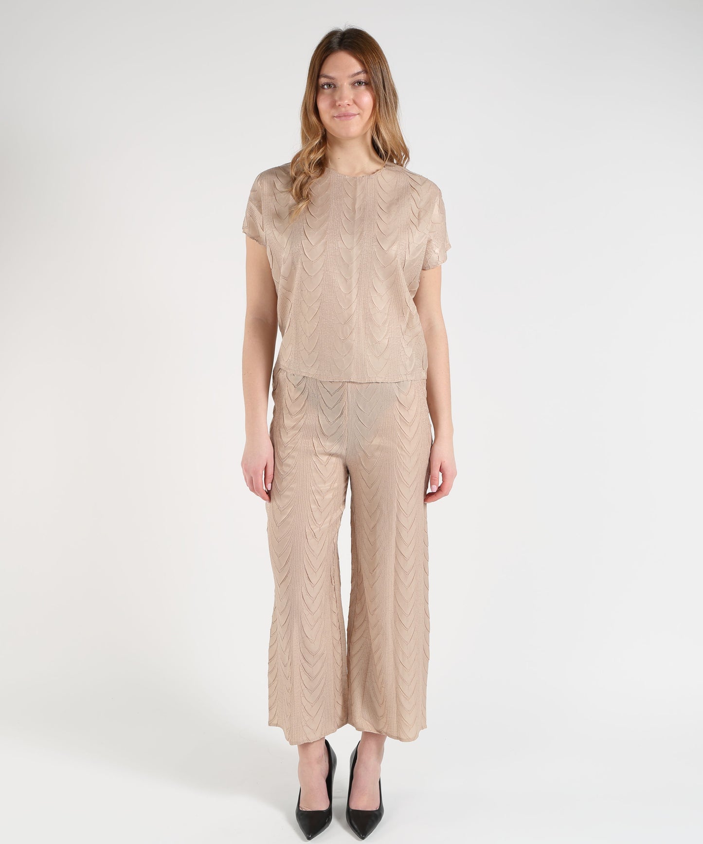 MEIMEI Pantalone dritto plissettato