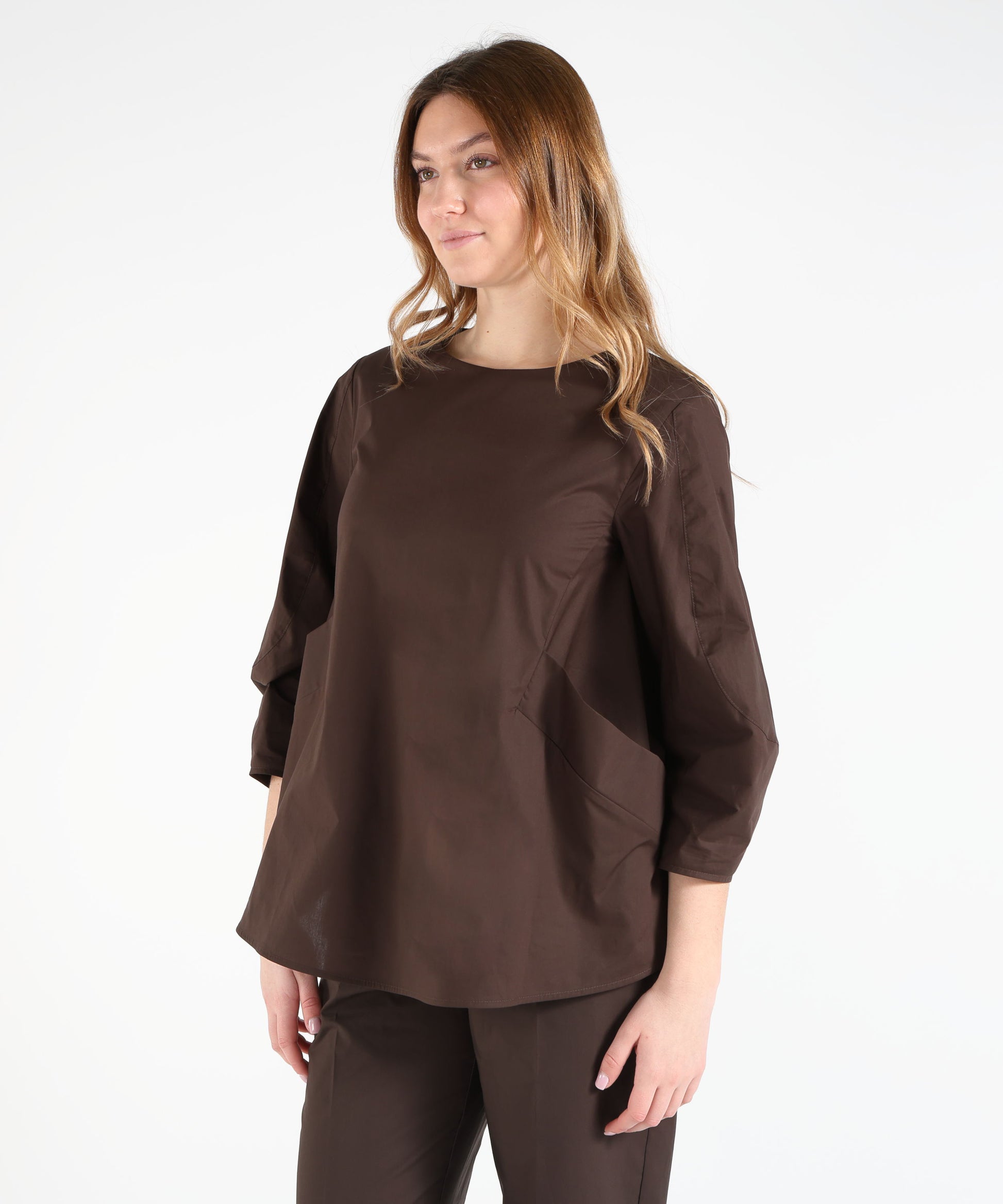 Bluse MEIMEI Blusa svasata Marrone | MEIMEI