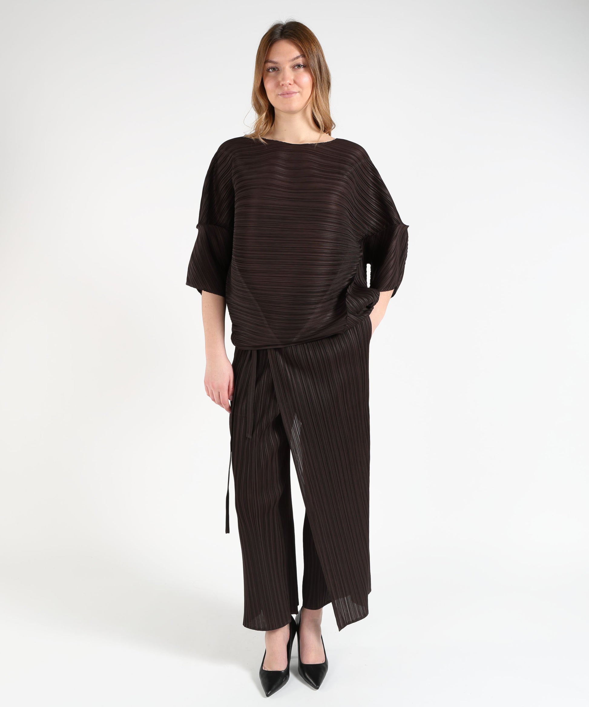 Bluse MEIMEI Blusa plissè Marrone | MEIMEI