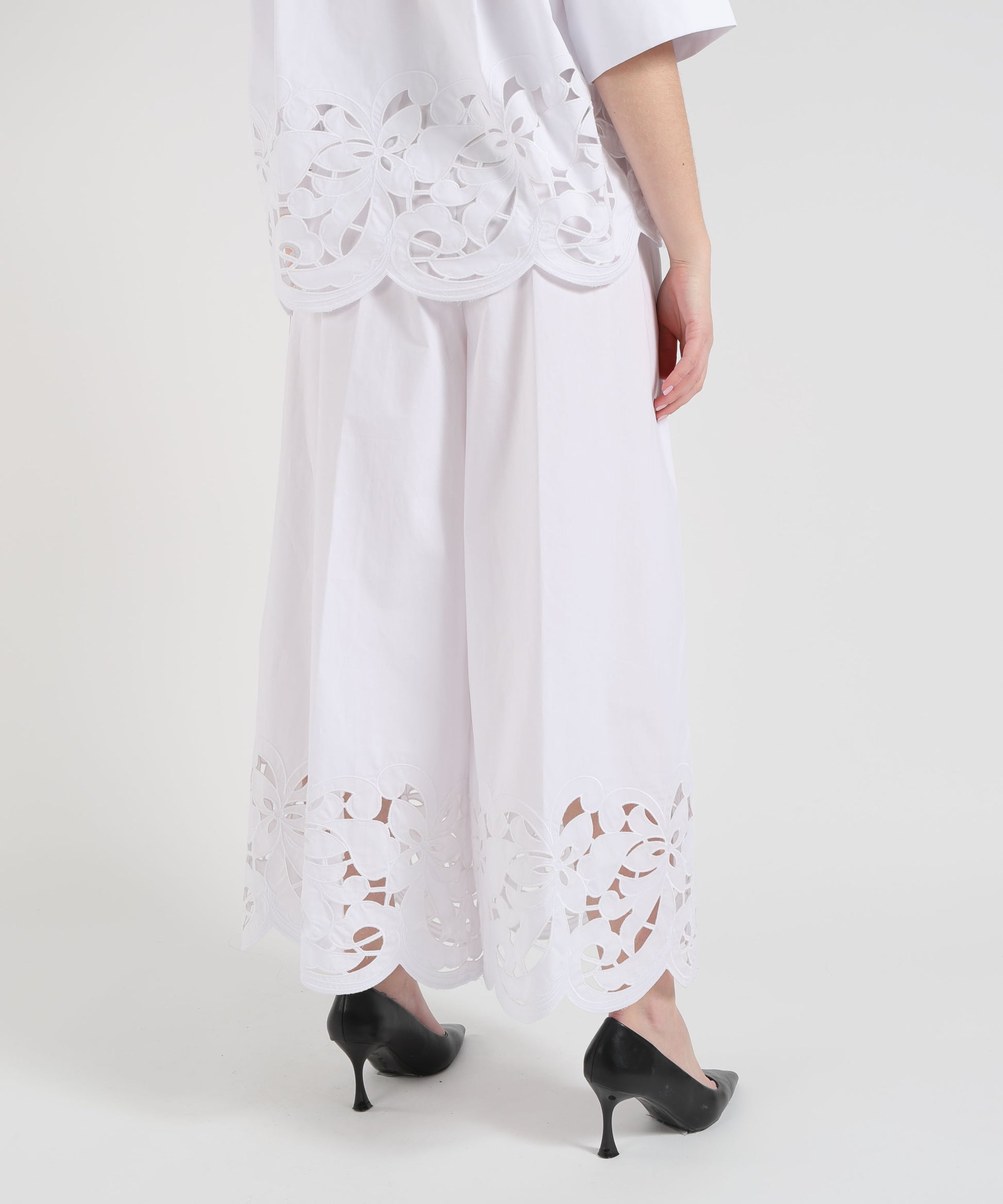 Pantaloni MEIMEI Pantalone ampio con ricamo Bianco | MEIMEI