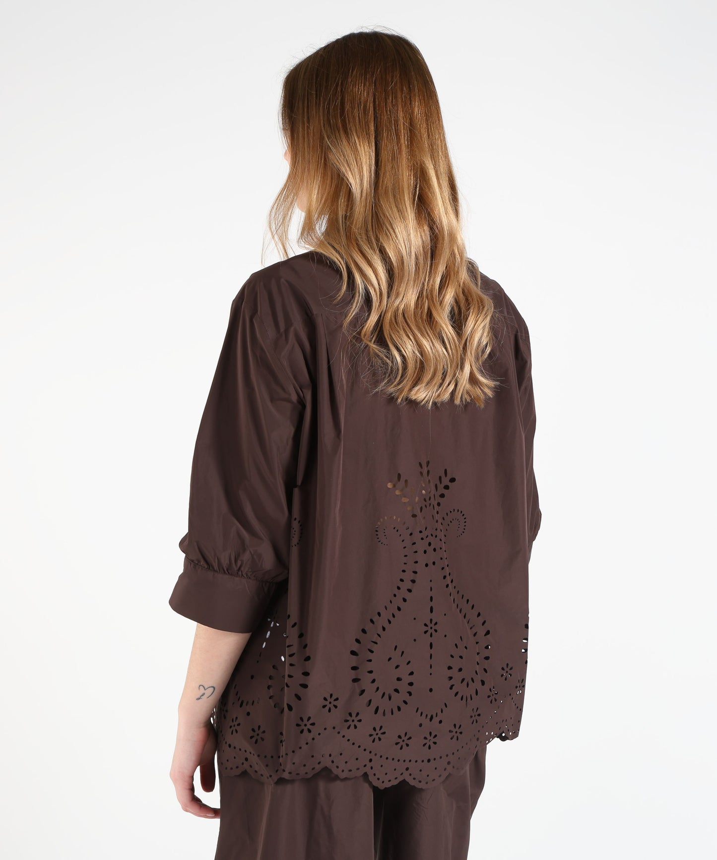 MEIMEI Camicia in taffeta' con orlo smerlato