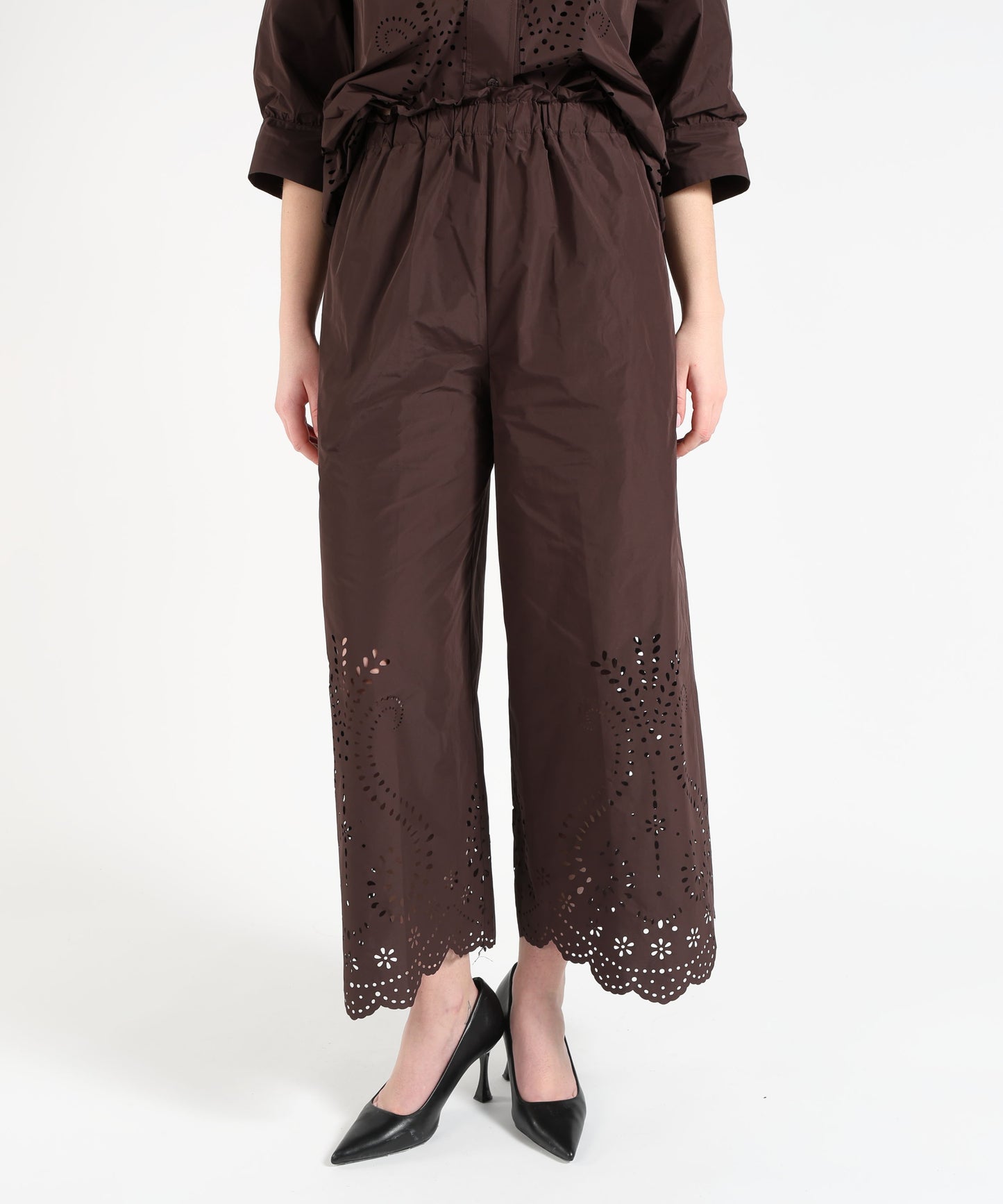 MEIMEI Pantalone con orlo laserato