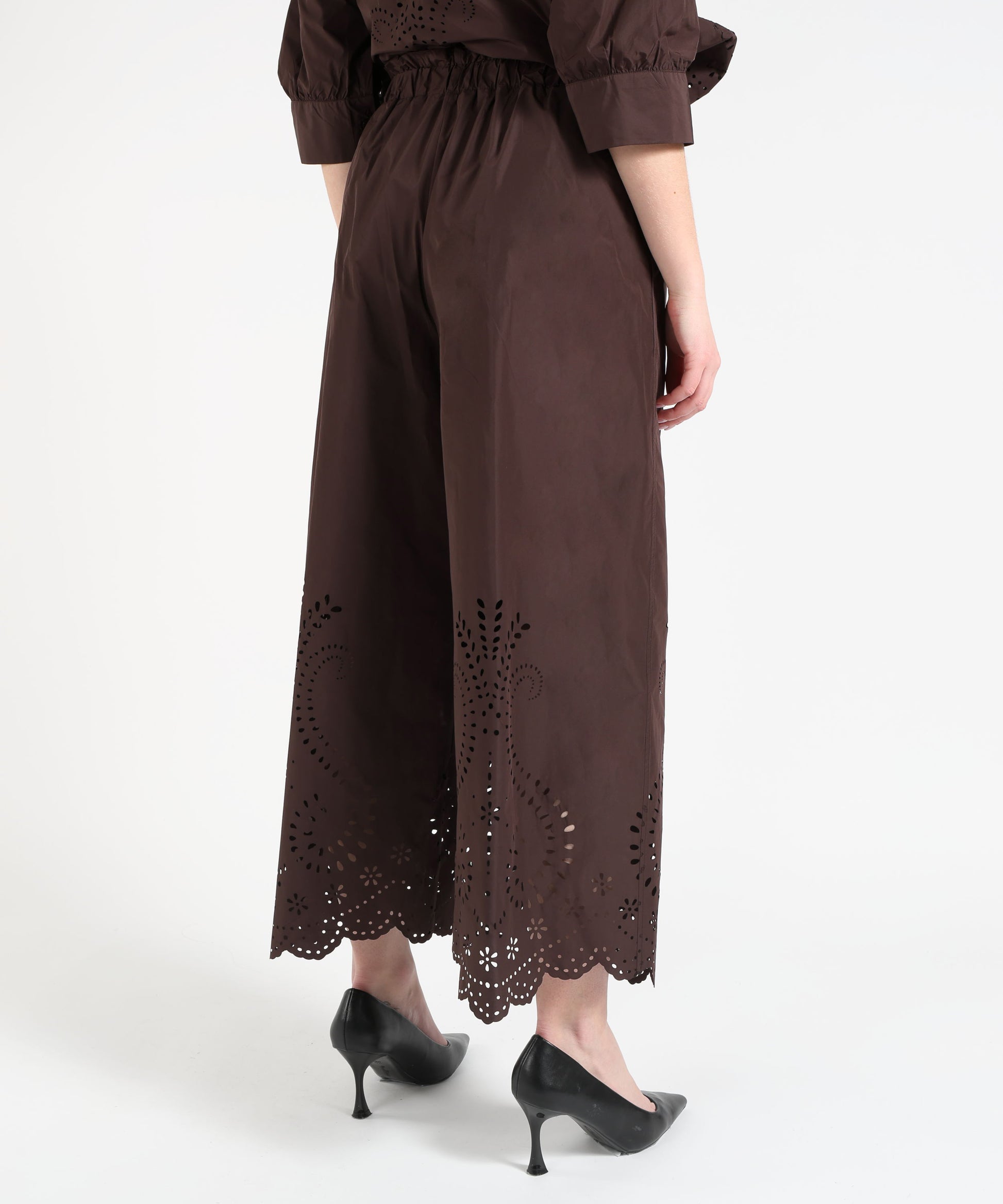 Pantaloni MEIMEI Pantalone con orlo laserato Marrone | MEIMEI