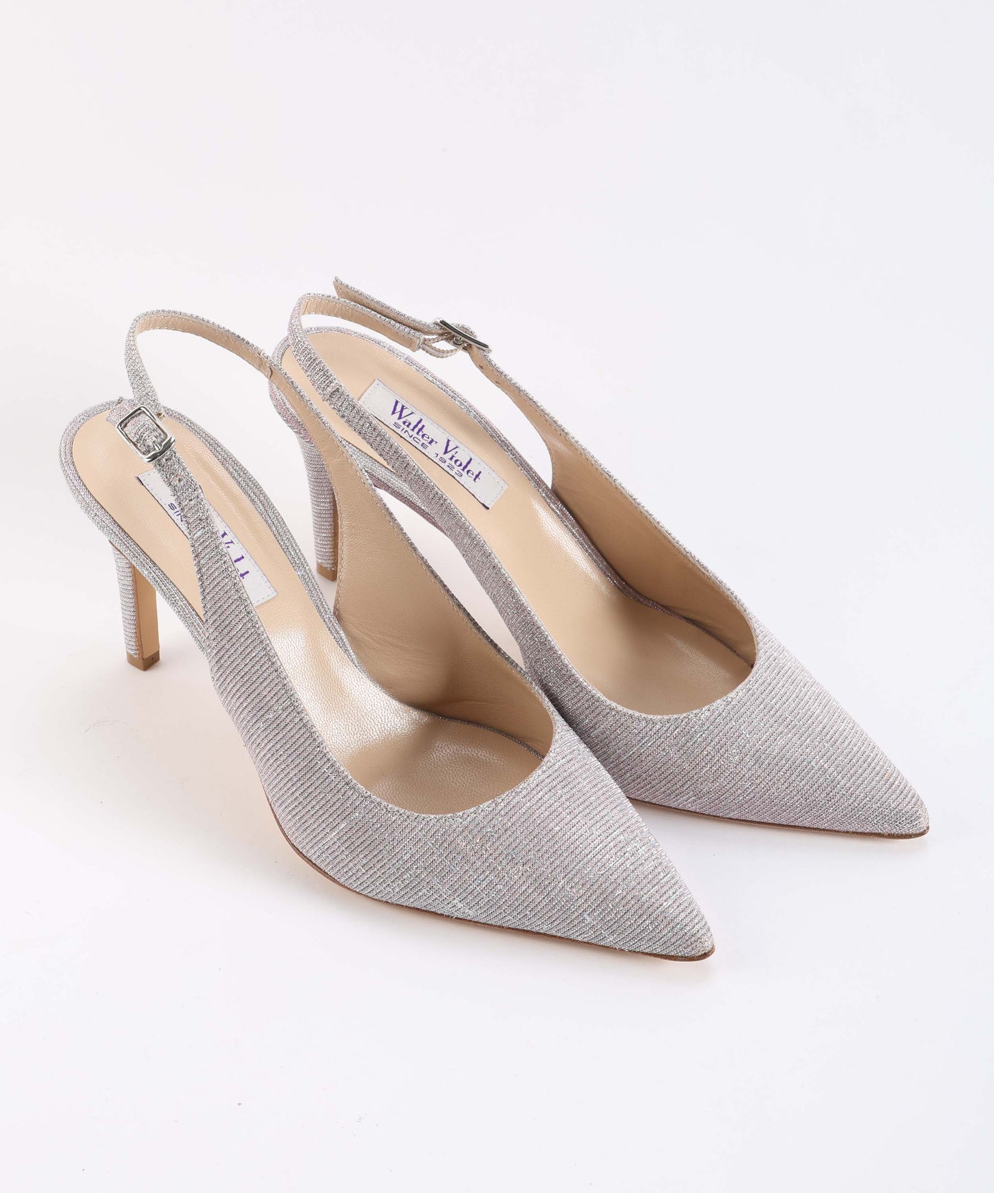 WALTER VIOLET Chanel-style shoes in metallic leather