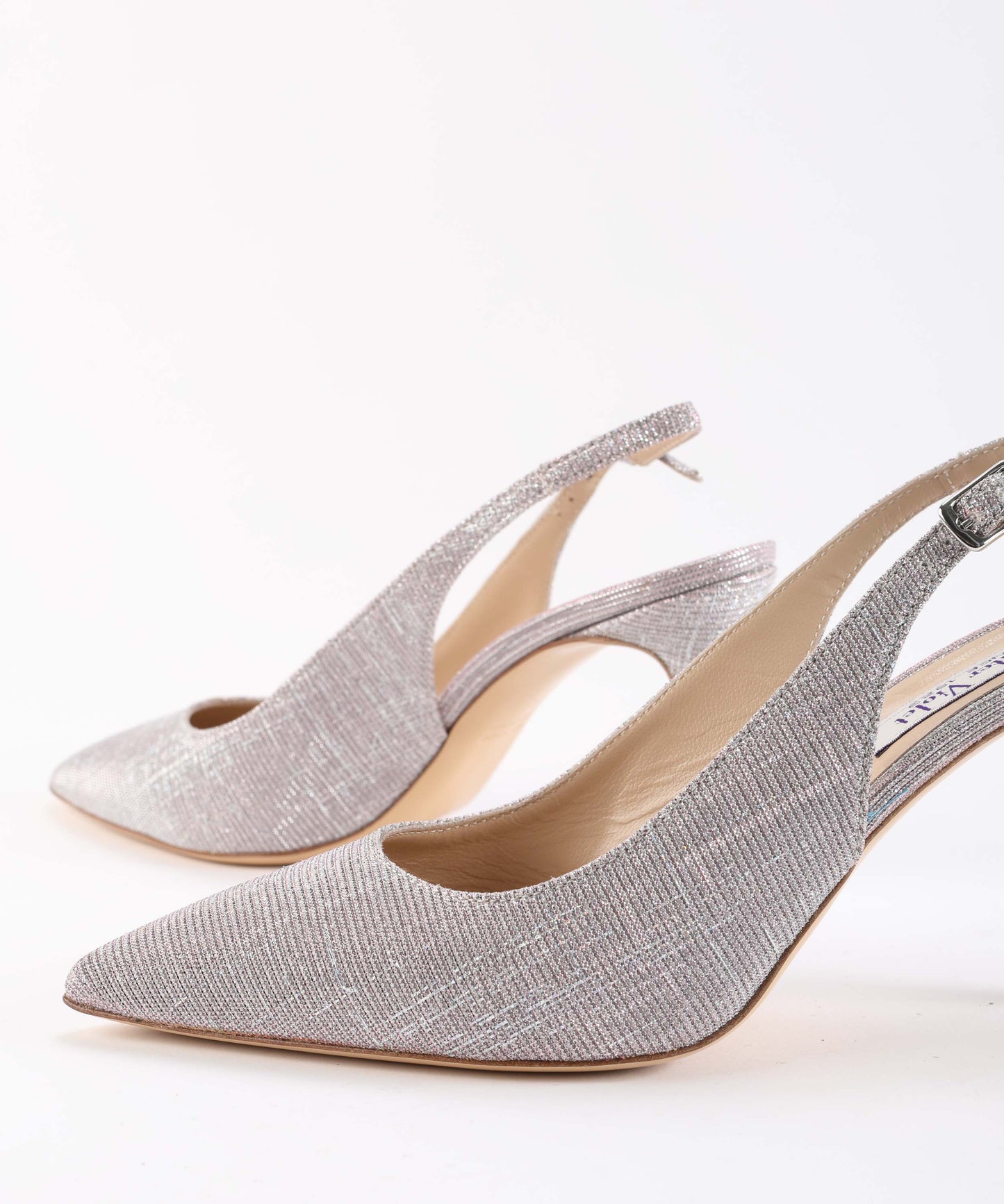 WALTER VIOLET Chanel-style shoes in metallic leather