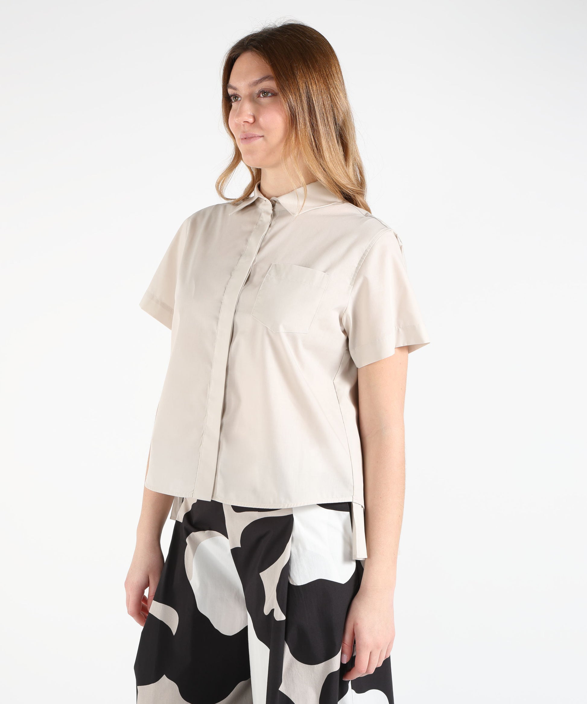 Camicie MEIMEI Camicia con blaza plissettata Panna | MEIMEI