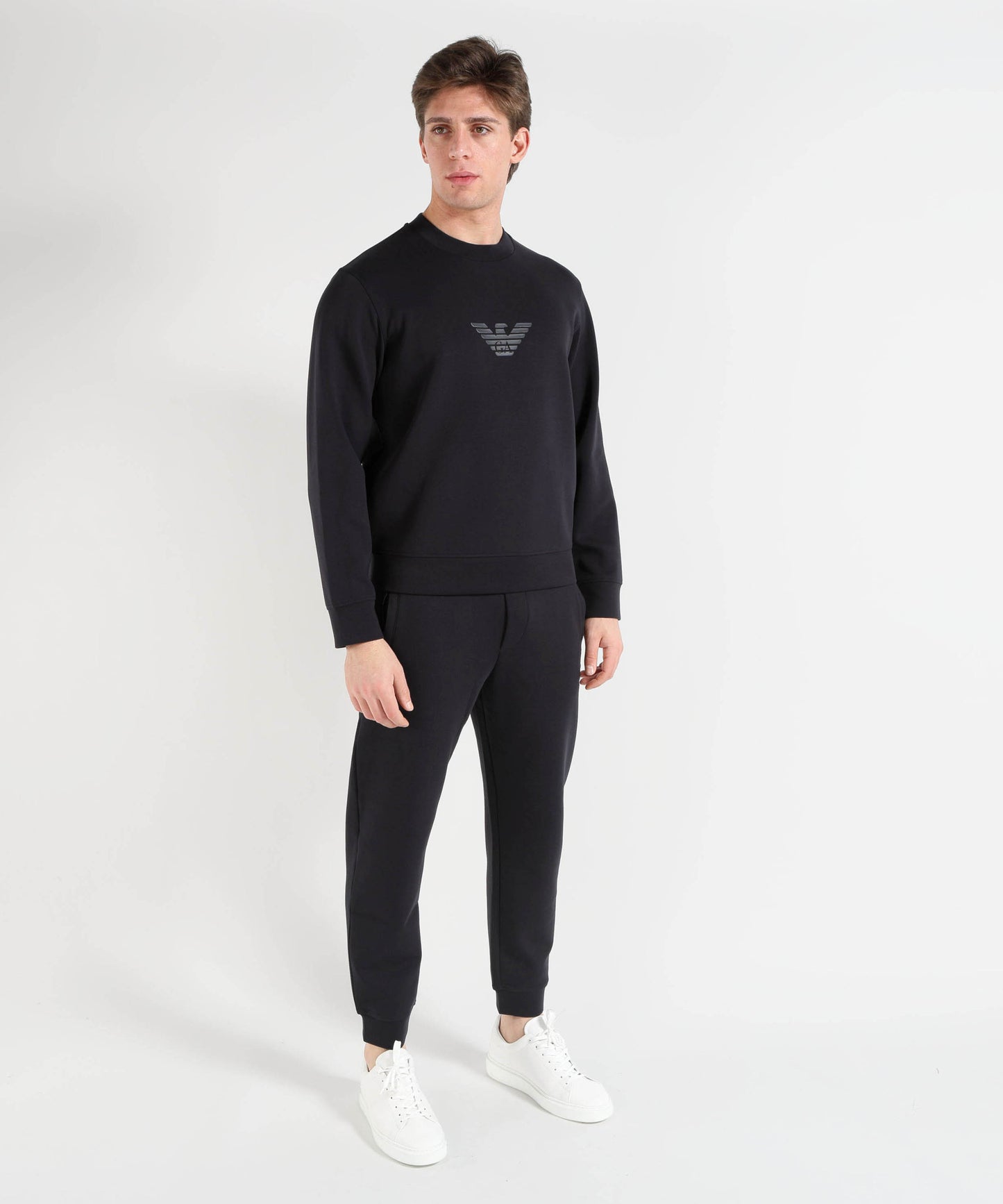 EMPORIO ARMANI Crew-neck sweatshirt in stretch double-jersey