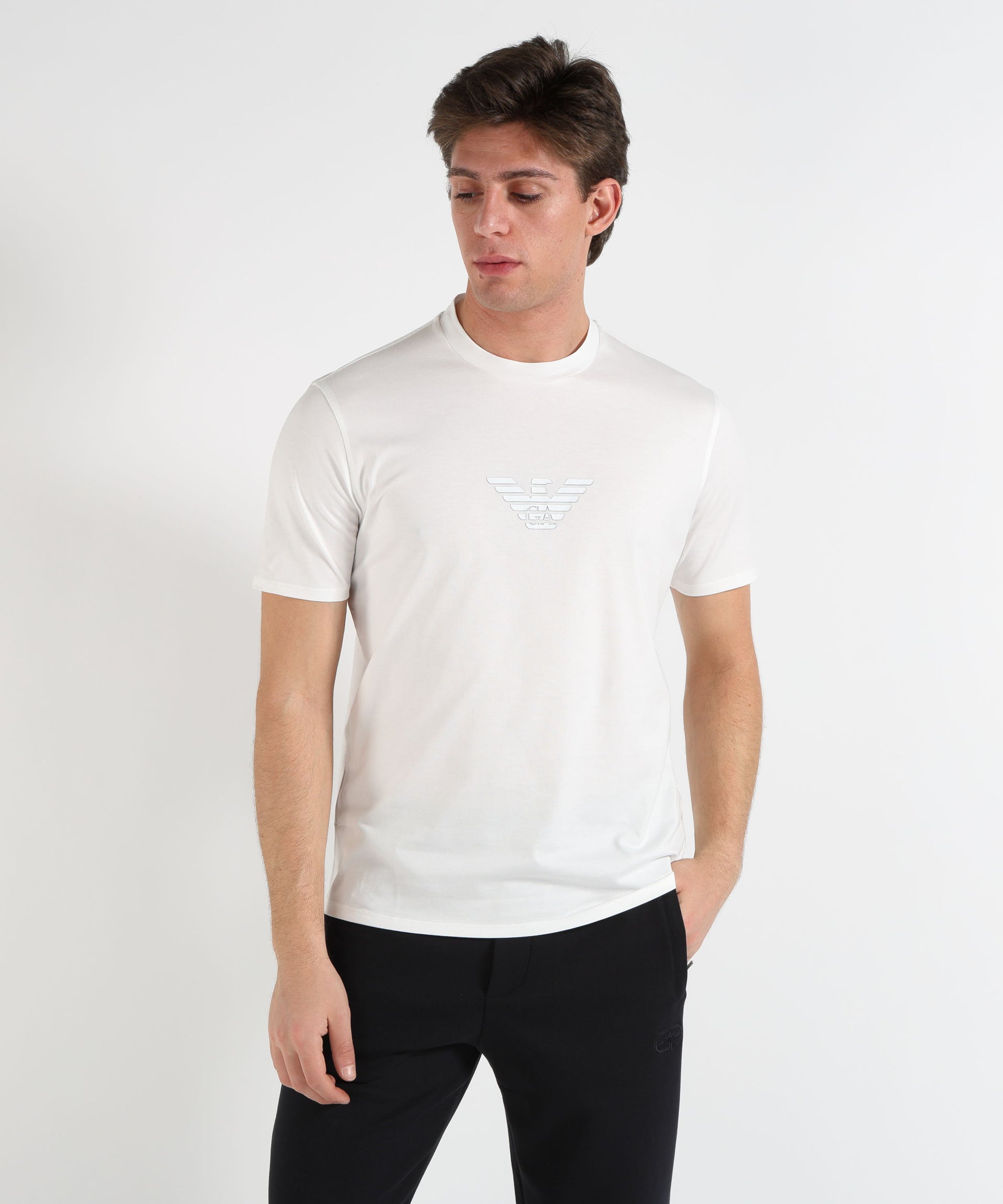 EMPORIO ARMANI T-shirt Girocollo in Cotone Pima