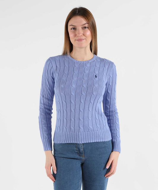 POLO RALPH LAUREN Maglione a collo a giro in cotone a trecce