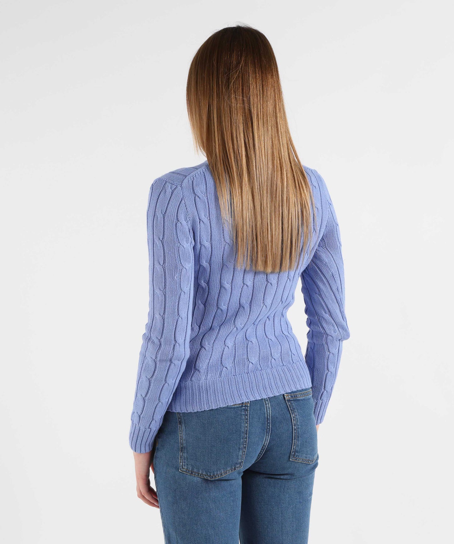 POLO RALPH LAUREN Maglione a collo a giro in cotone a trecce