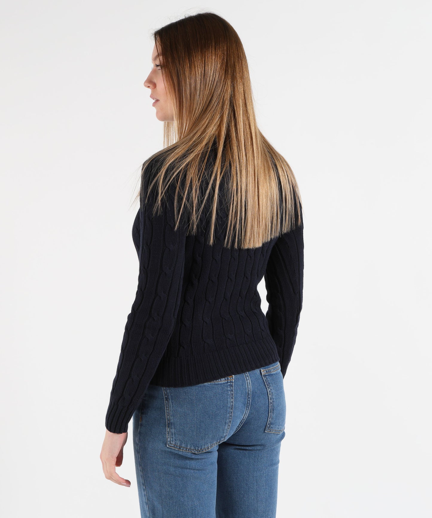 POLO RALPH LAUREN Maglione a collo a giro in cotone a trecce