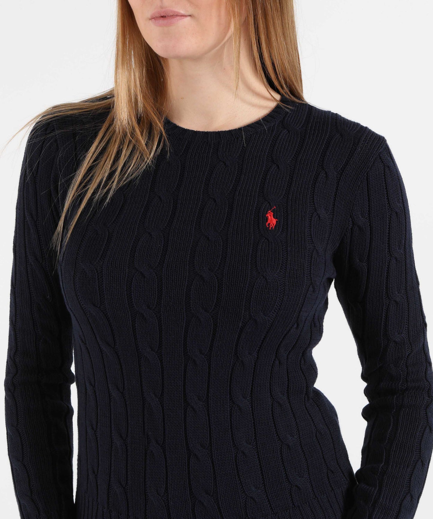 POLO RALPH LAUREN Maglione a collo a giro in cotone a trecce