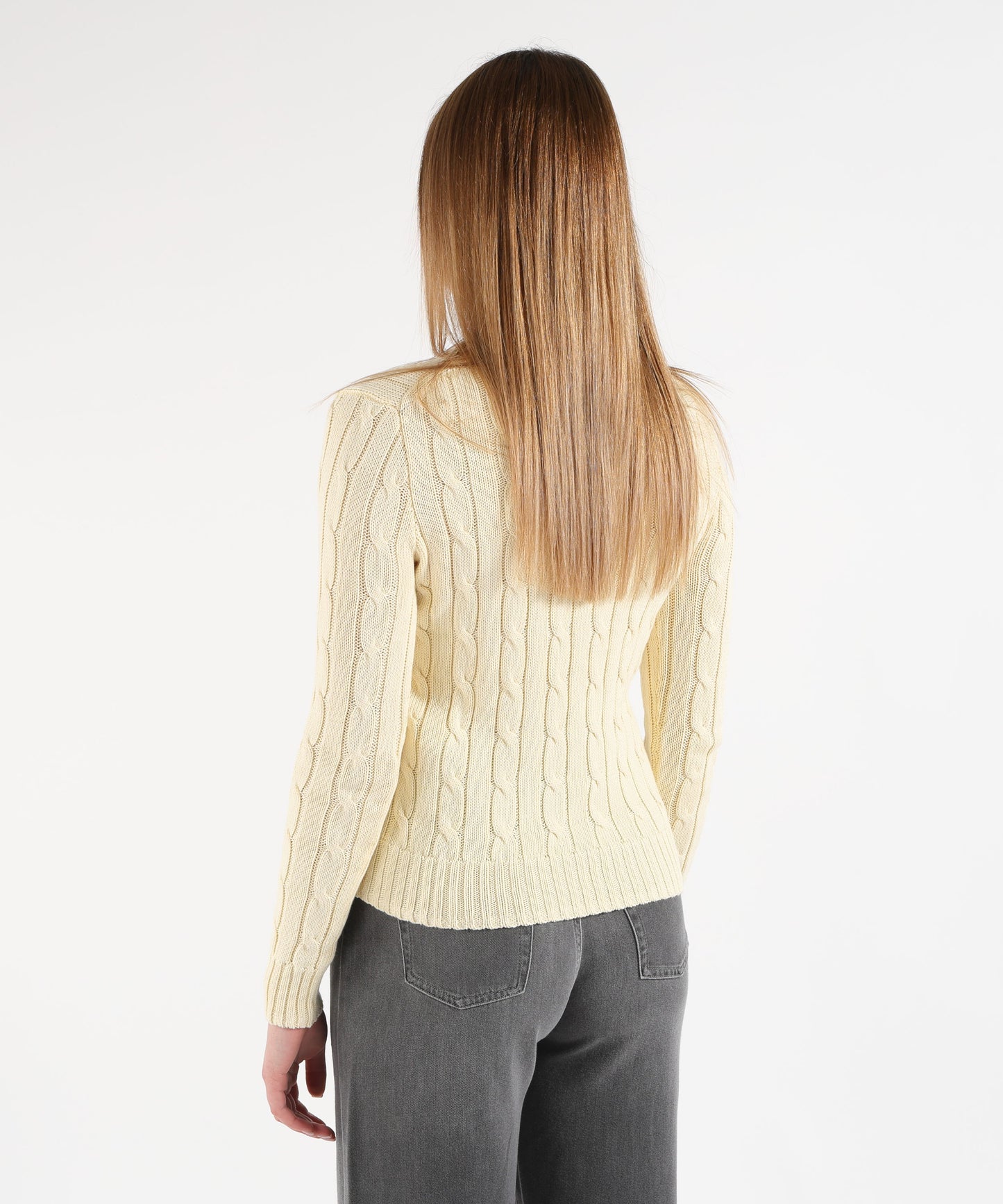 POLO RALPH LAUREN Maglione a collo a giro in cotone a trecce