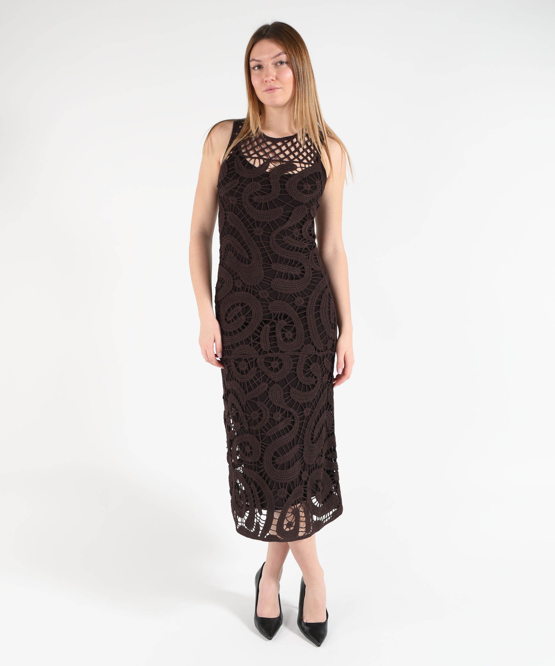 PINKO Abito midi crochet