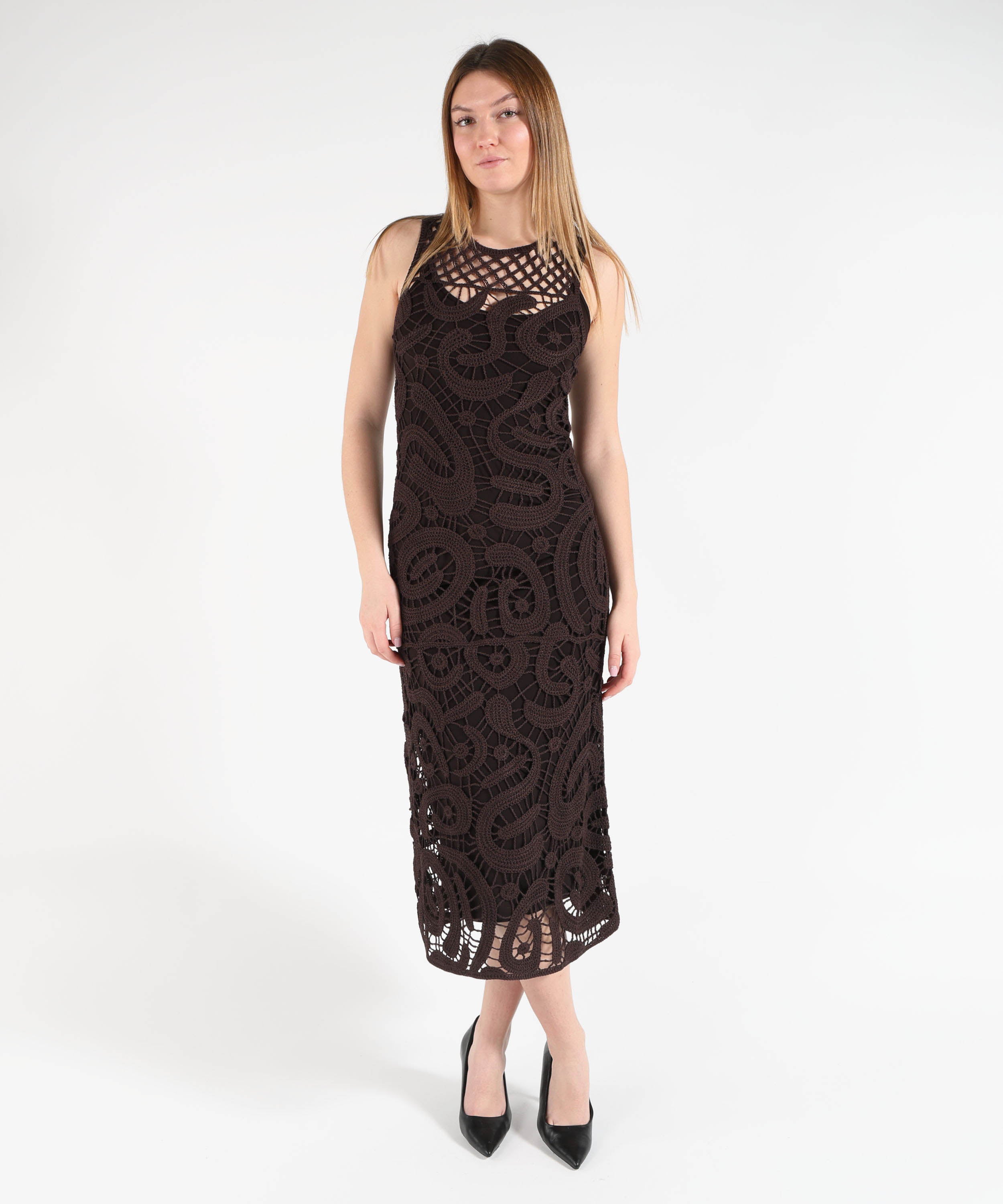 PINKO Abito midi crochet