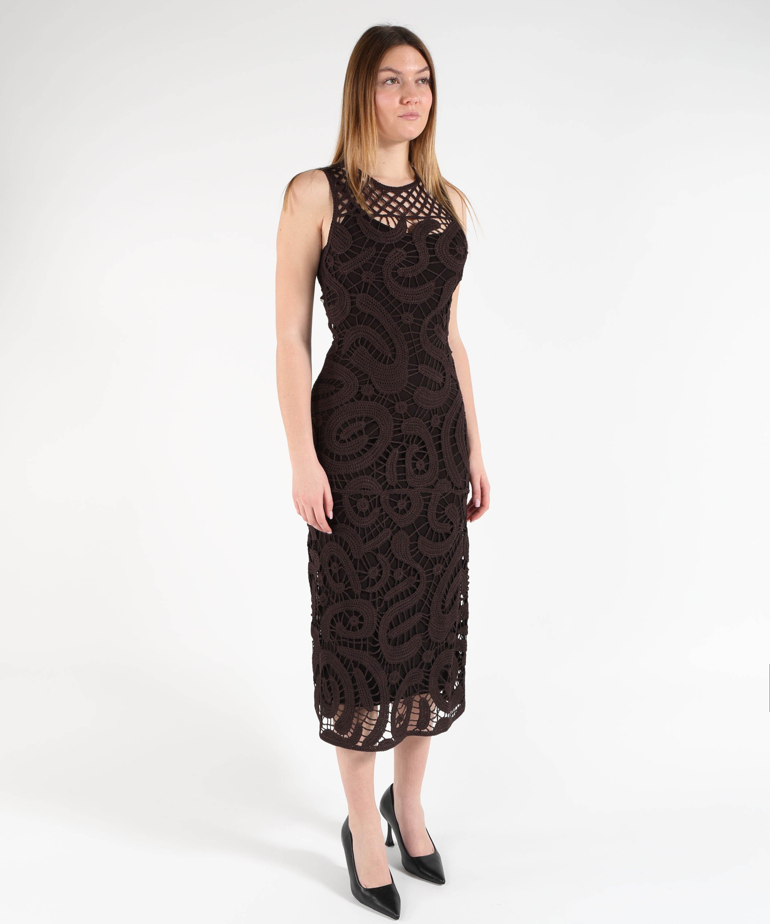 PINKO Abito midi crochet