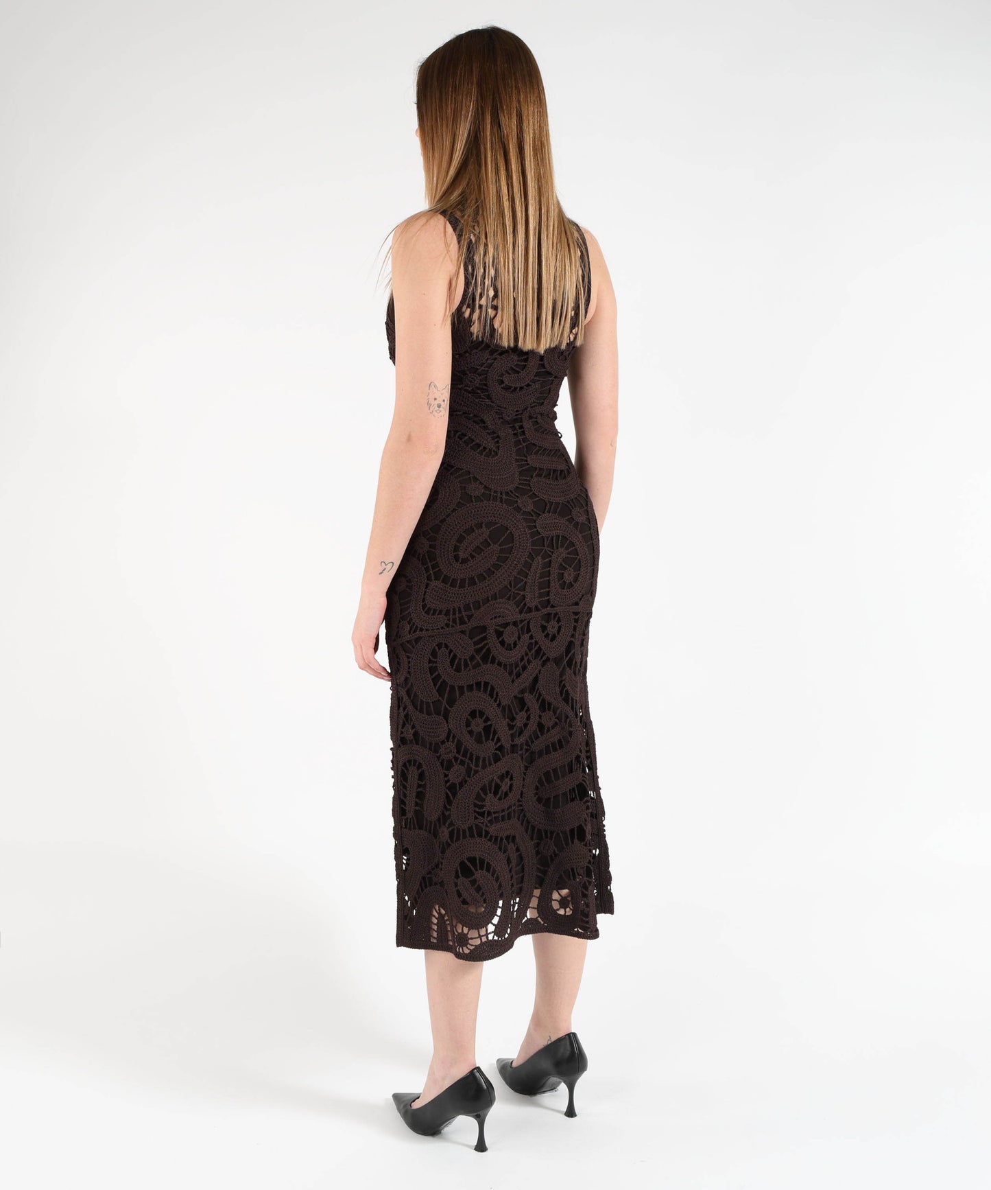 PINKO Abito midi crochet