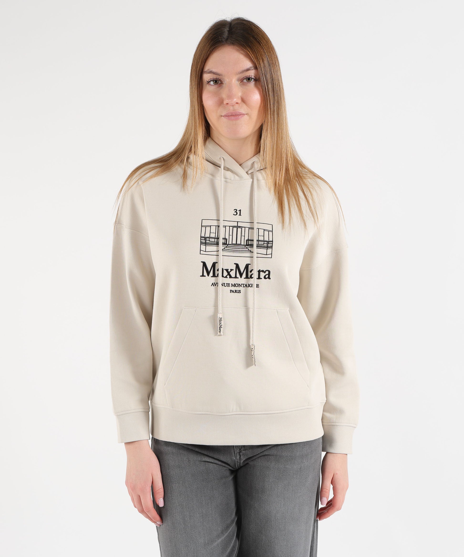 Felpe 'S MAX MARA Felpa con cappuccio andrea Ecru | 'S MAX MARA