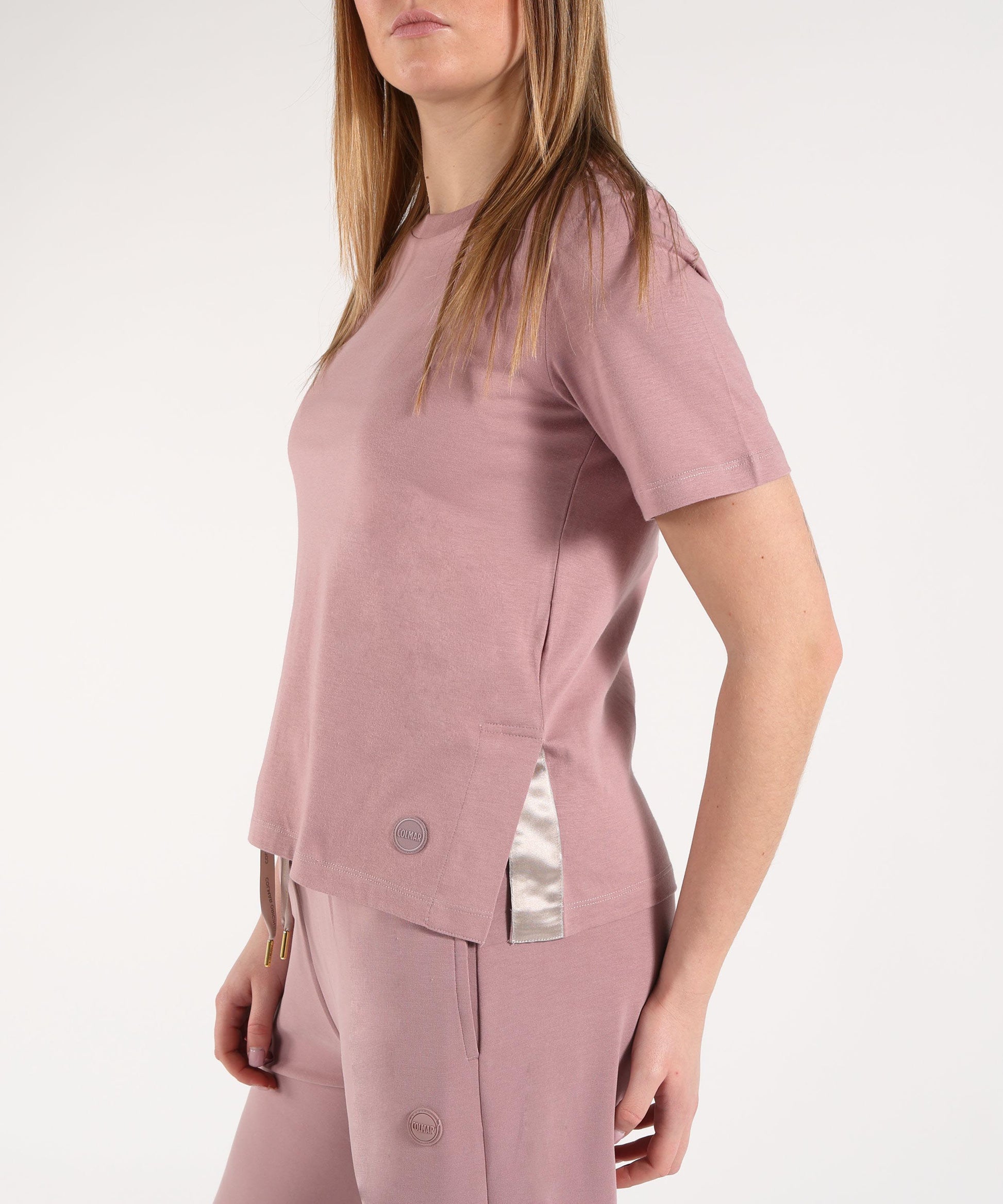 T-shirts COLMAR T‑Shirt with Side Slits Rosa | COLMAR