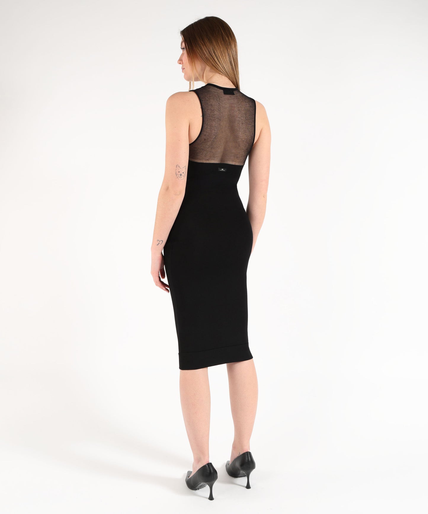 ELISABETTA FRANCHI Abito in maglia con trasparenze