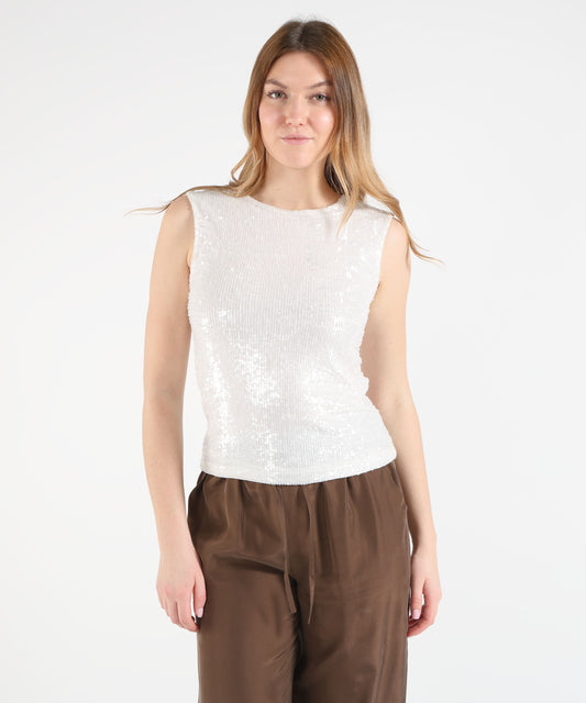 P.A.R.O.S.H. Round-neck sequin blouse