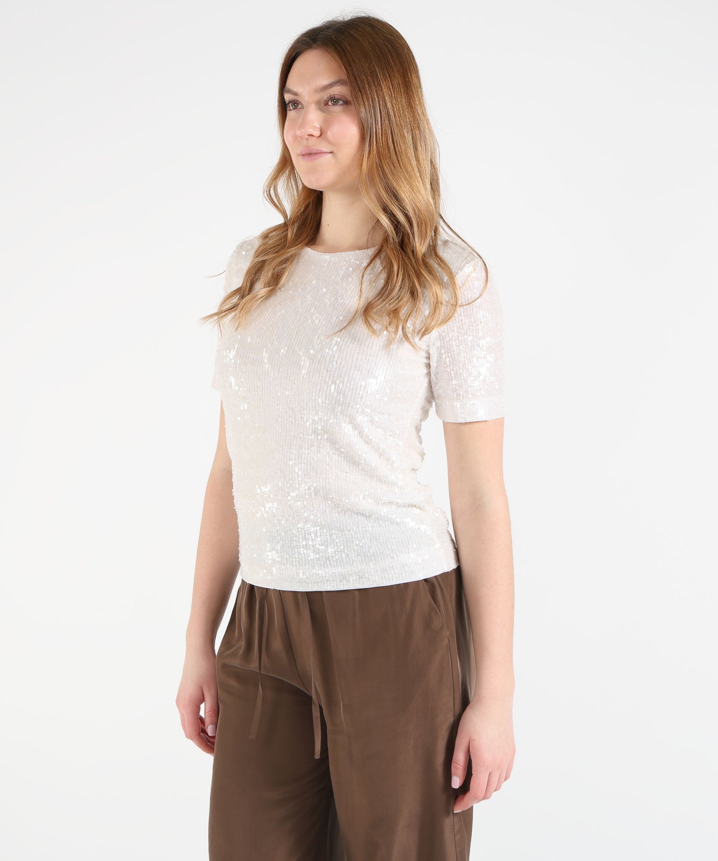 P.A.R.O.S.H. Blusa mezza manica con paillettes