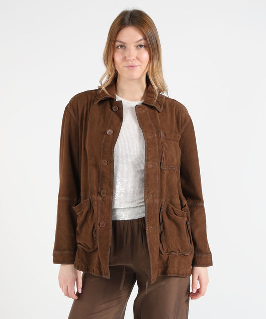 P.A.R.O.S.H. Suede shirt jacket