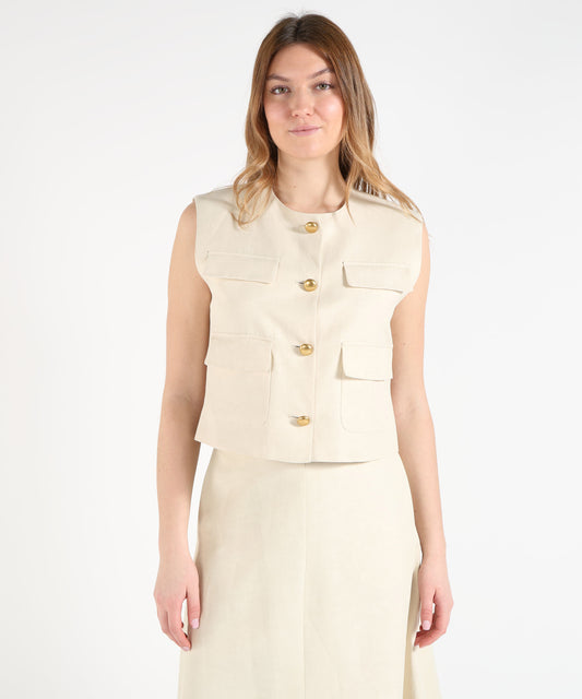 P.A.R.O.S.H. Gold-button vest