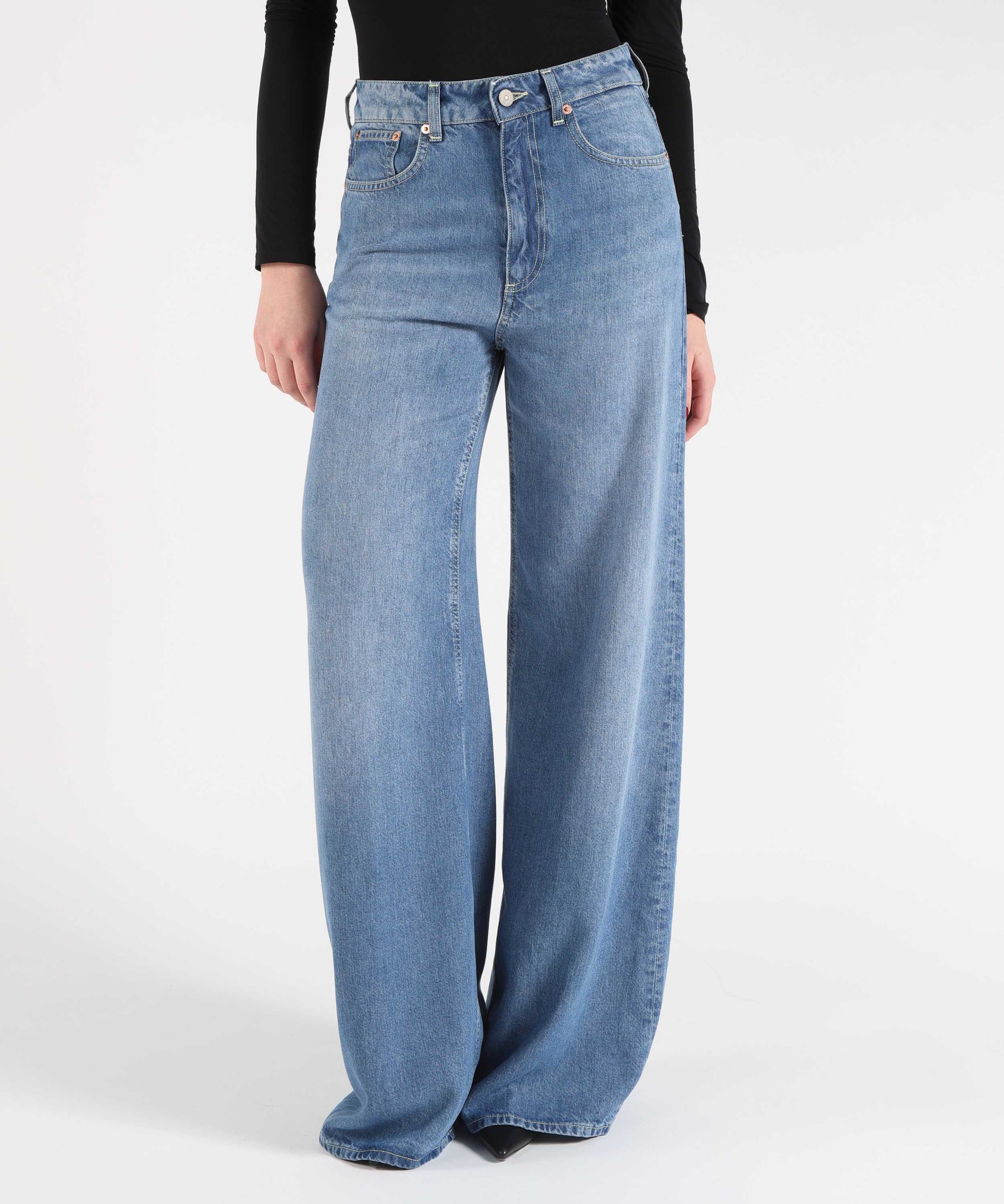 DONDUP Jeans Beatrix wide leg in denim fisso lyocell