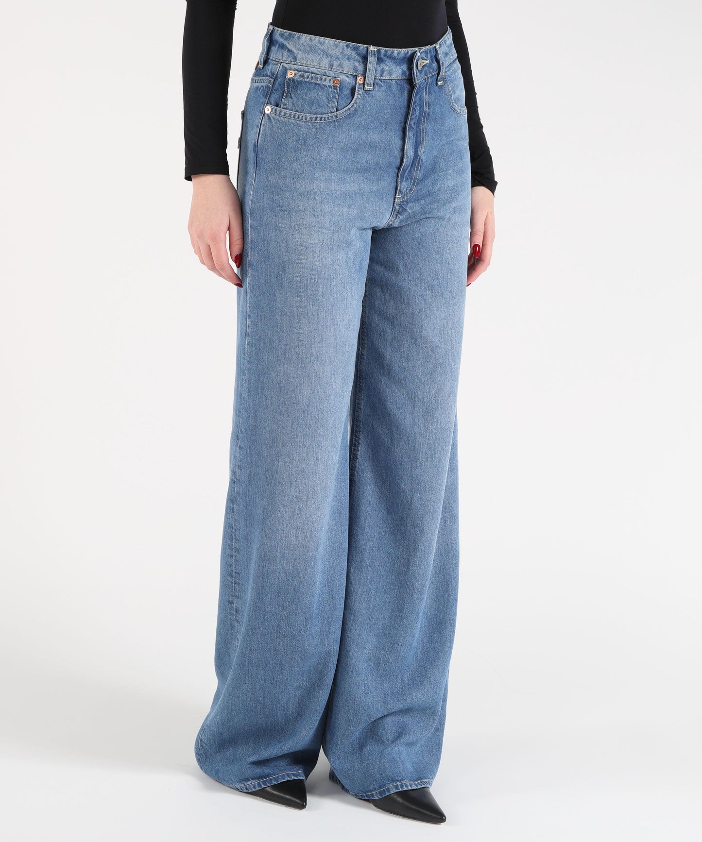 DONDUP Jeans Beatrix wide leg in denim fisso lyocell