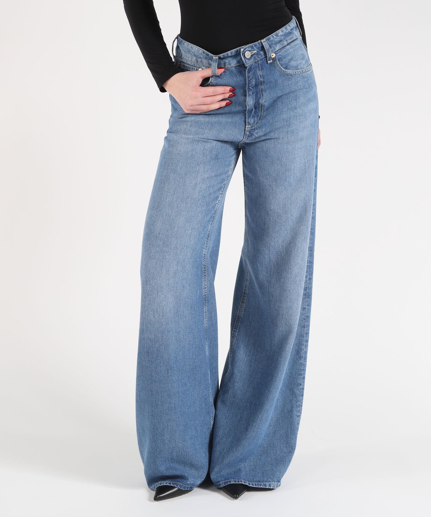 DONDUP Jeans Beatrix wide leg in denim fisso lyocell