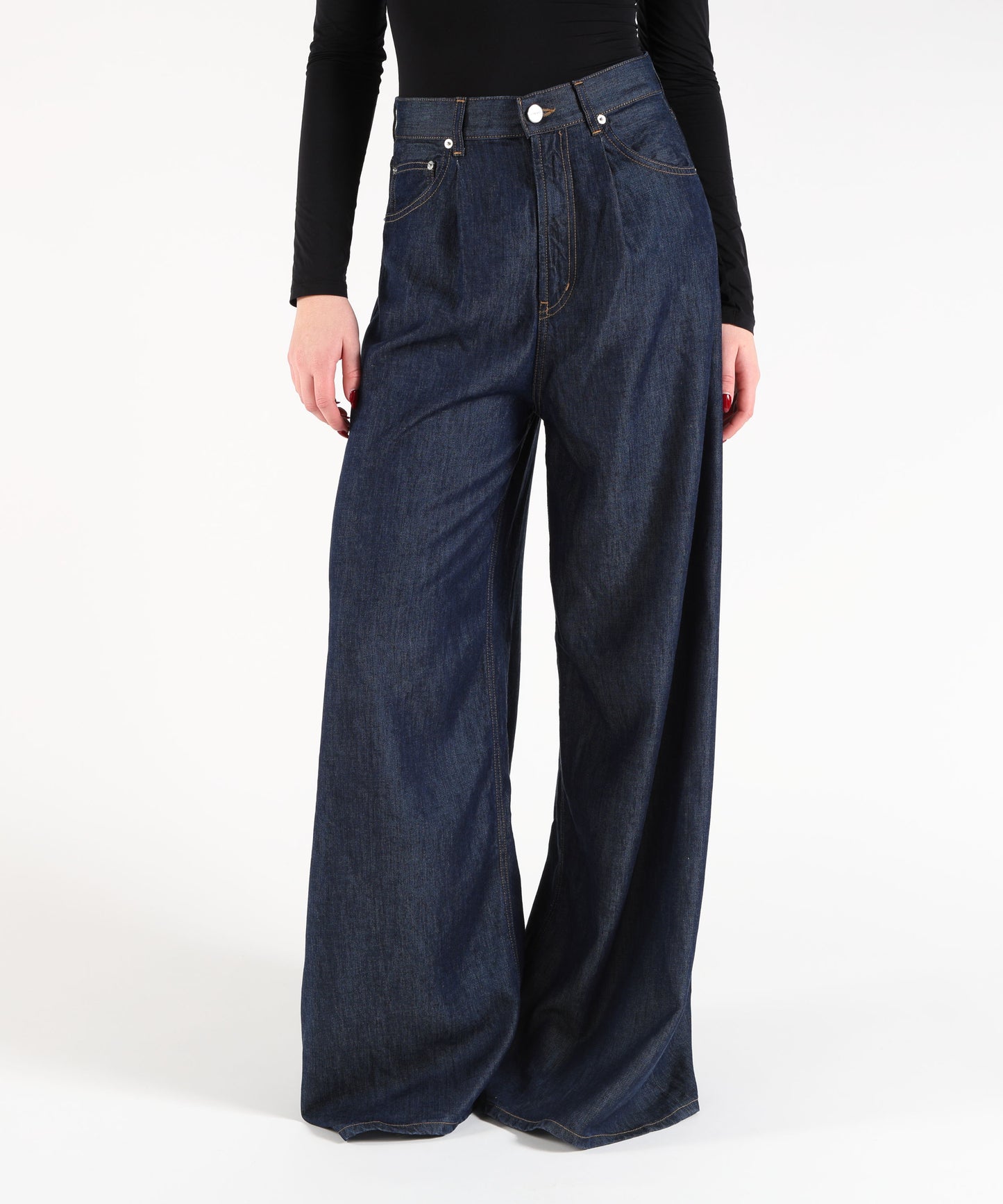 DONDUP Jeans Maggie wide leg in denim fisso lyocell