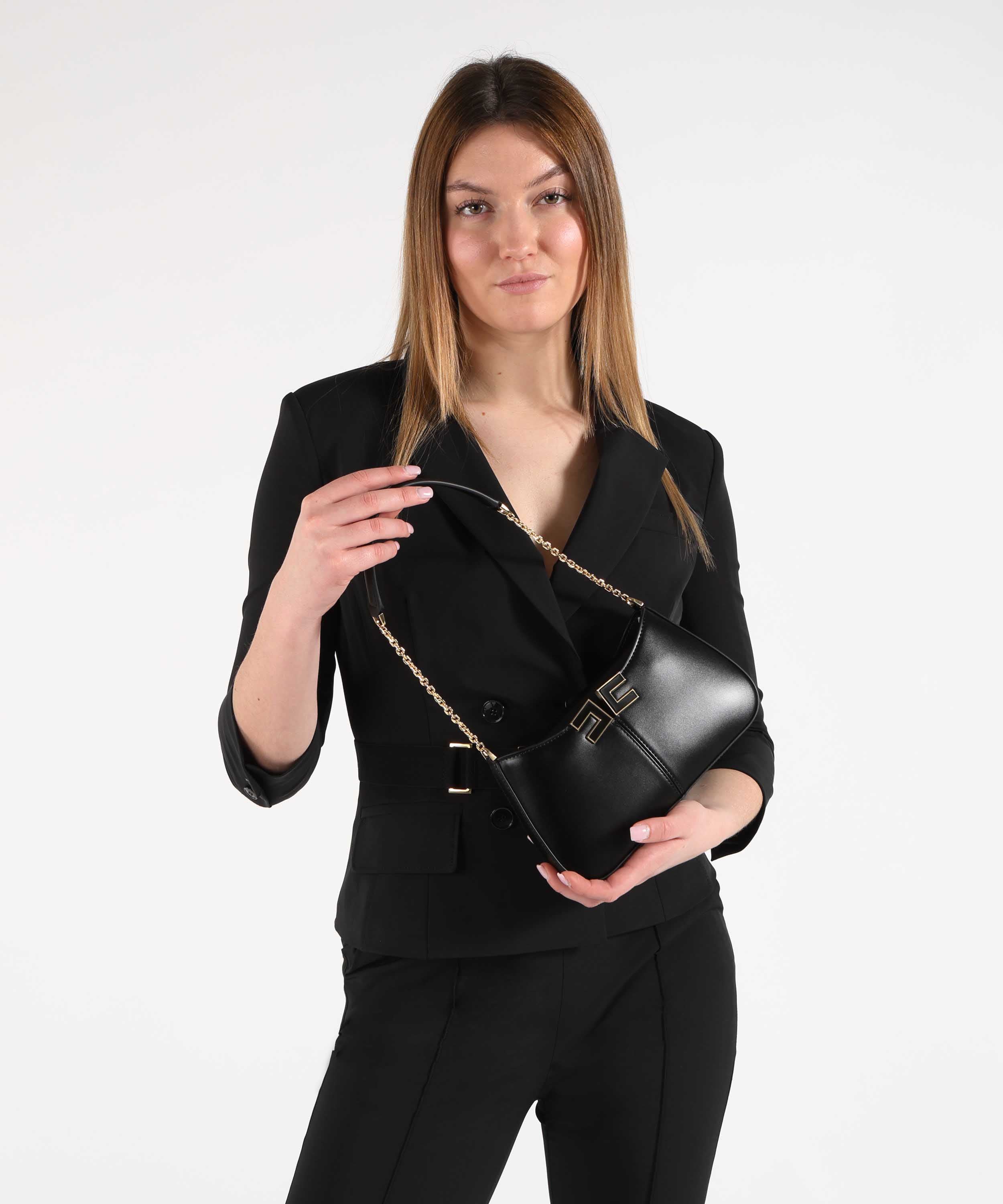 Borse ELISABETTA FRANCHI Borsa a spalla con dettaglio logo Nero | ELISABETTA FRANCHI