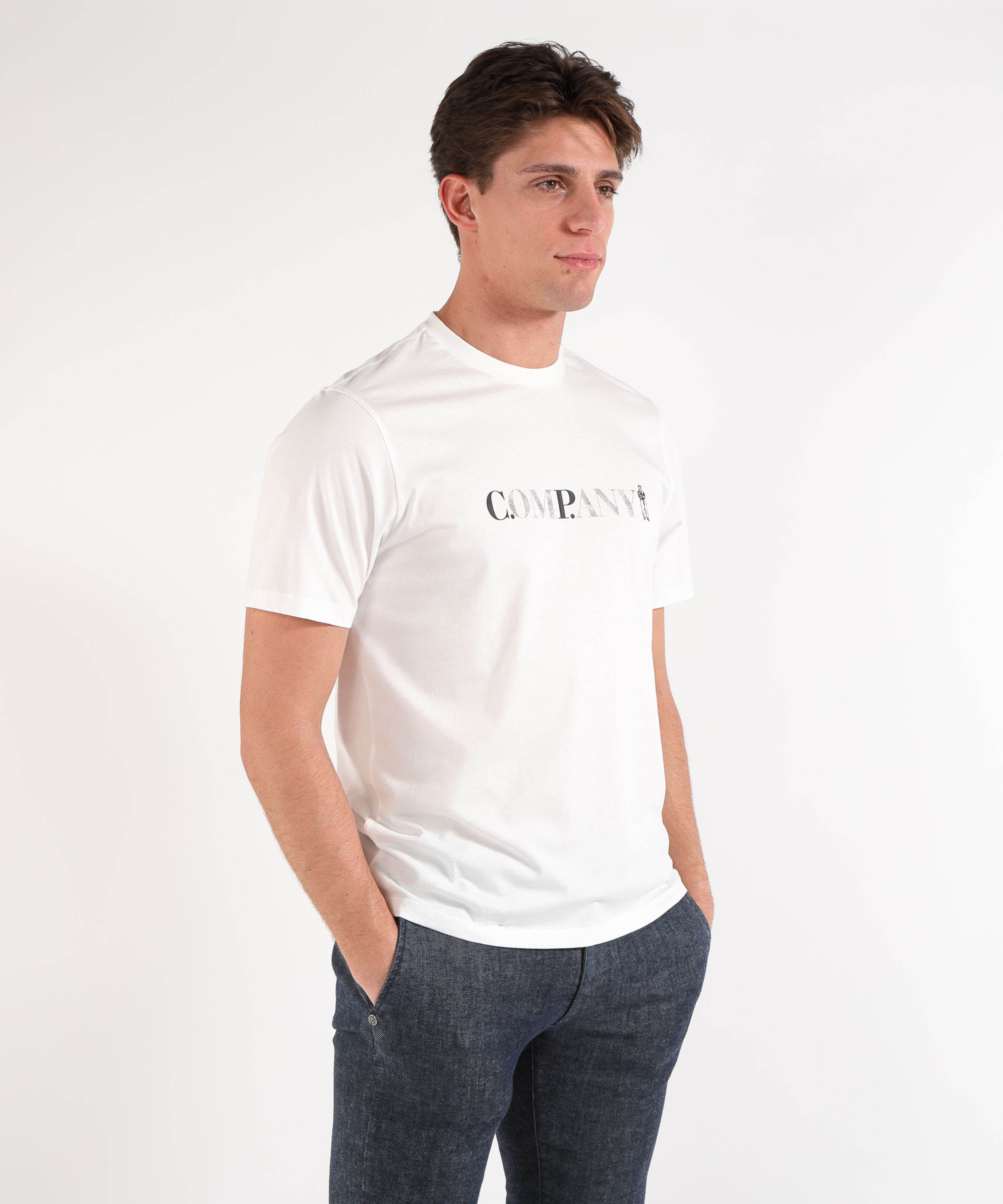 C.P. COMPANY Jersey Short Sleeve Chest Logo T-Shirt