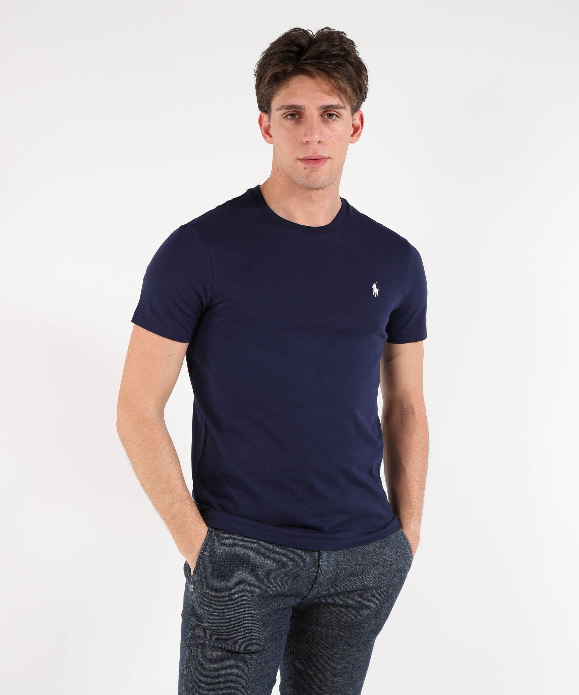 T-shirts POLO RALPH LAUREN Custom slim-fit jersey T-shirt Navy | POLO RALPH LAUREN