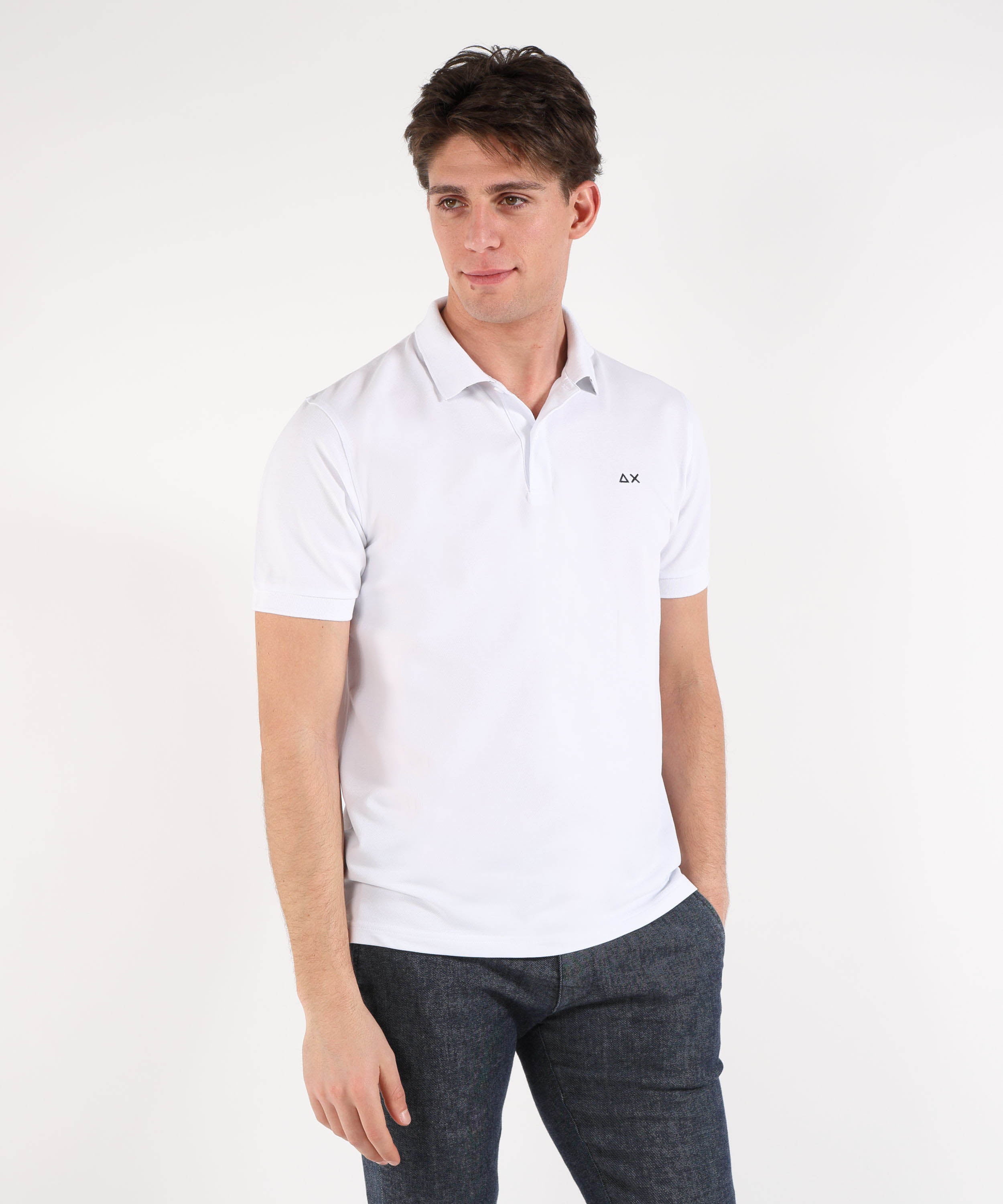 SUN 68 Polo print under collar