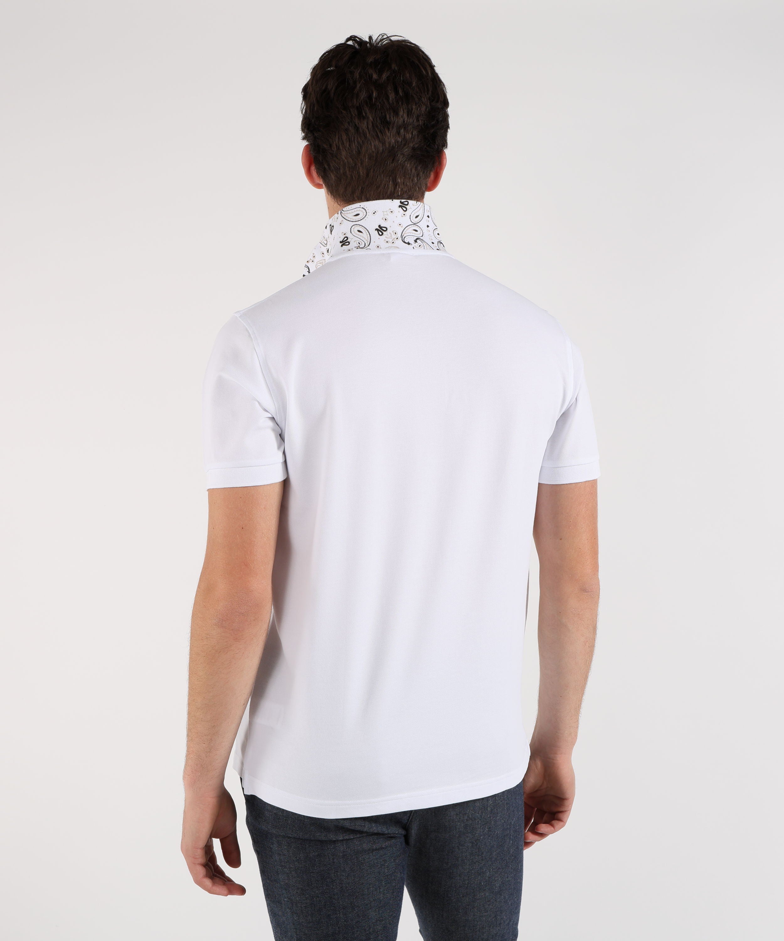 SUN 68 Polo print under collar