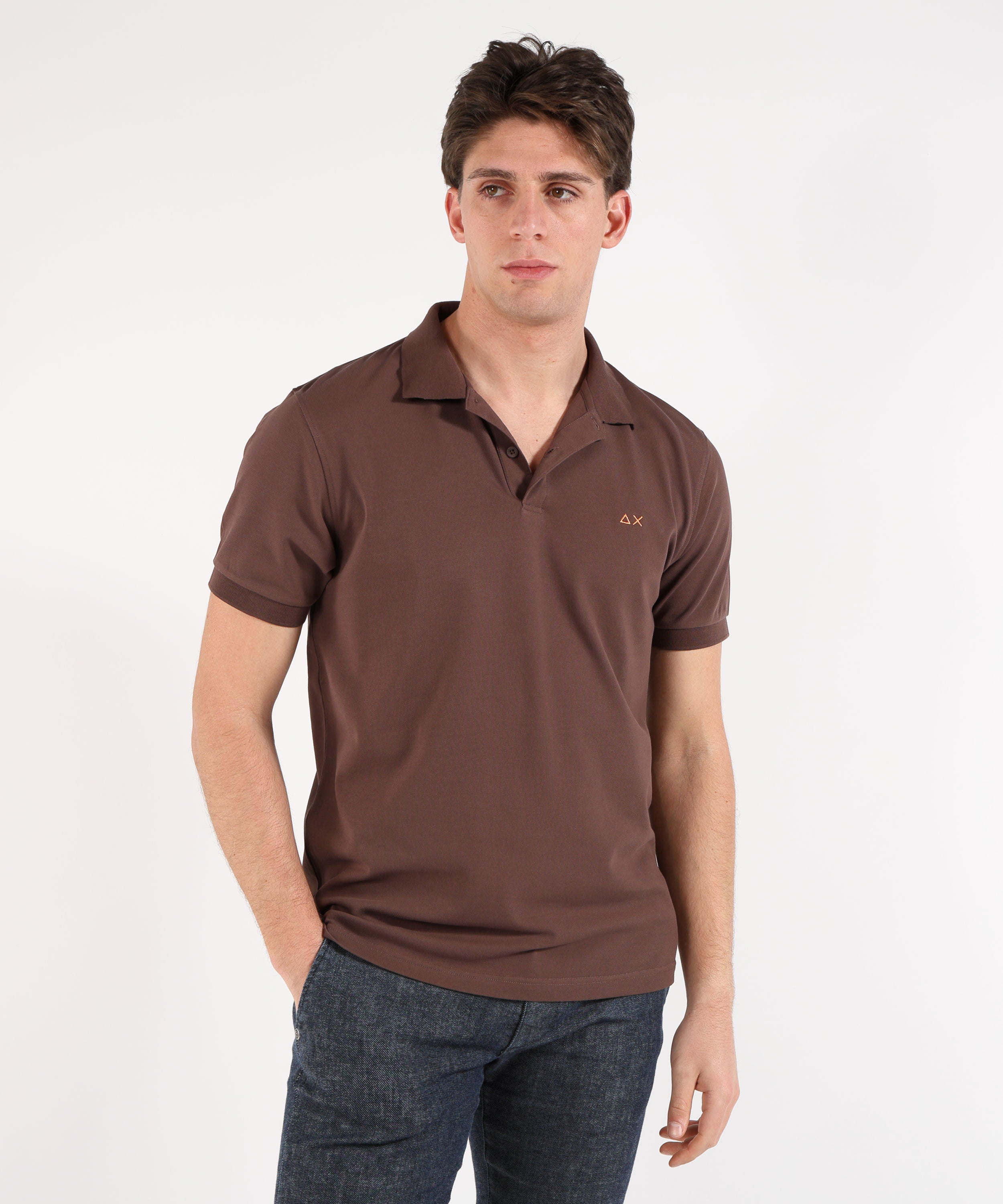 SUN 68 Polo print under collar