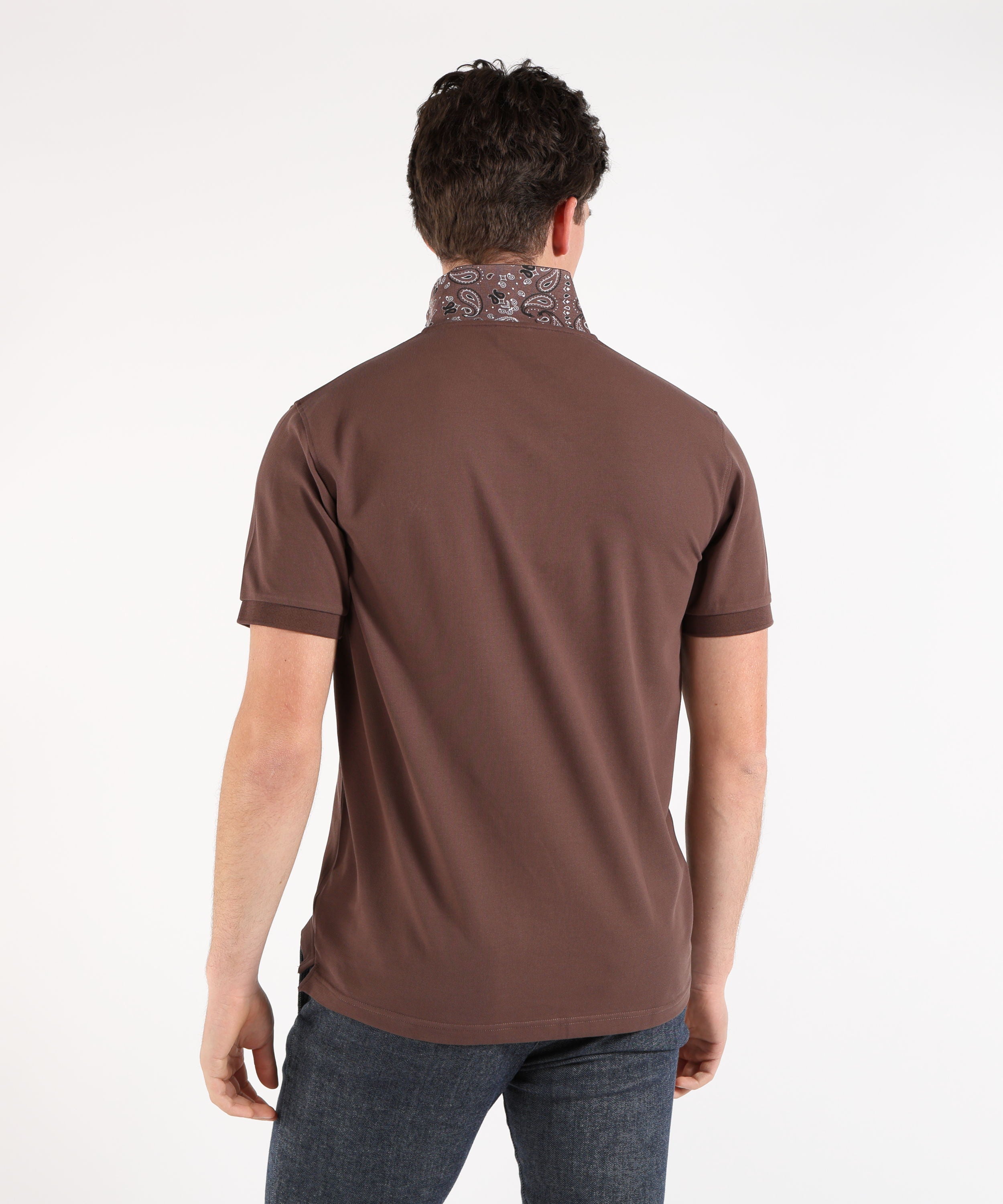 SUN 68 Polo print under collar