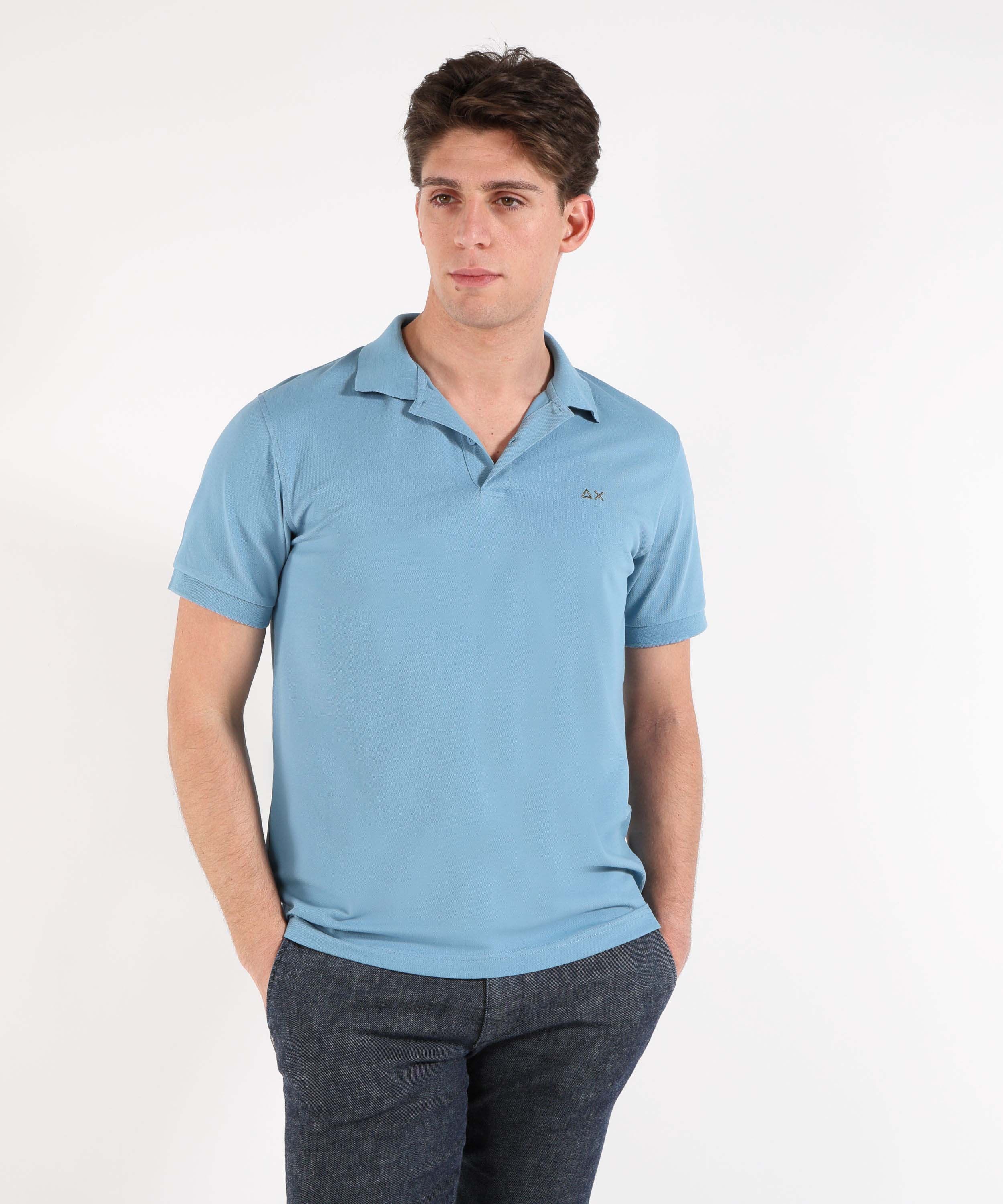 SUN 68 Polo print under collar