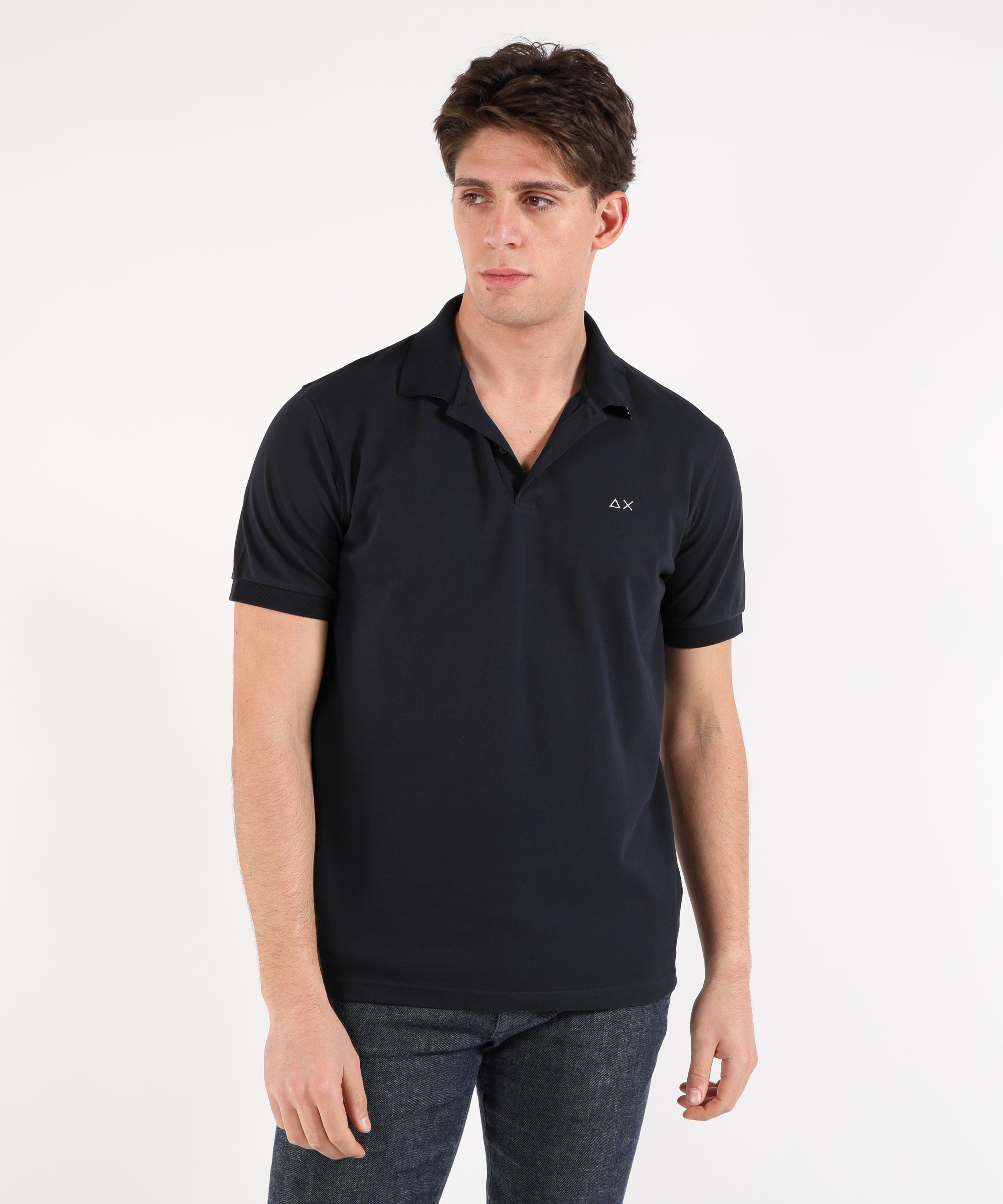 SUN 68 Polo print under collar