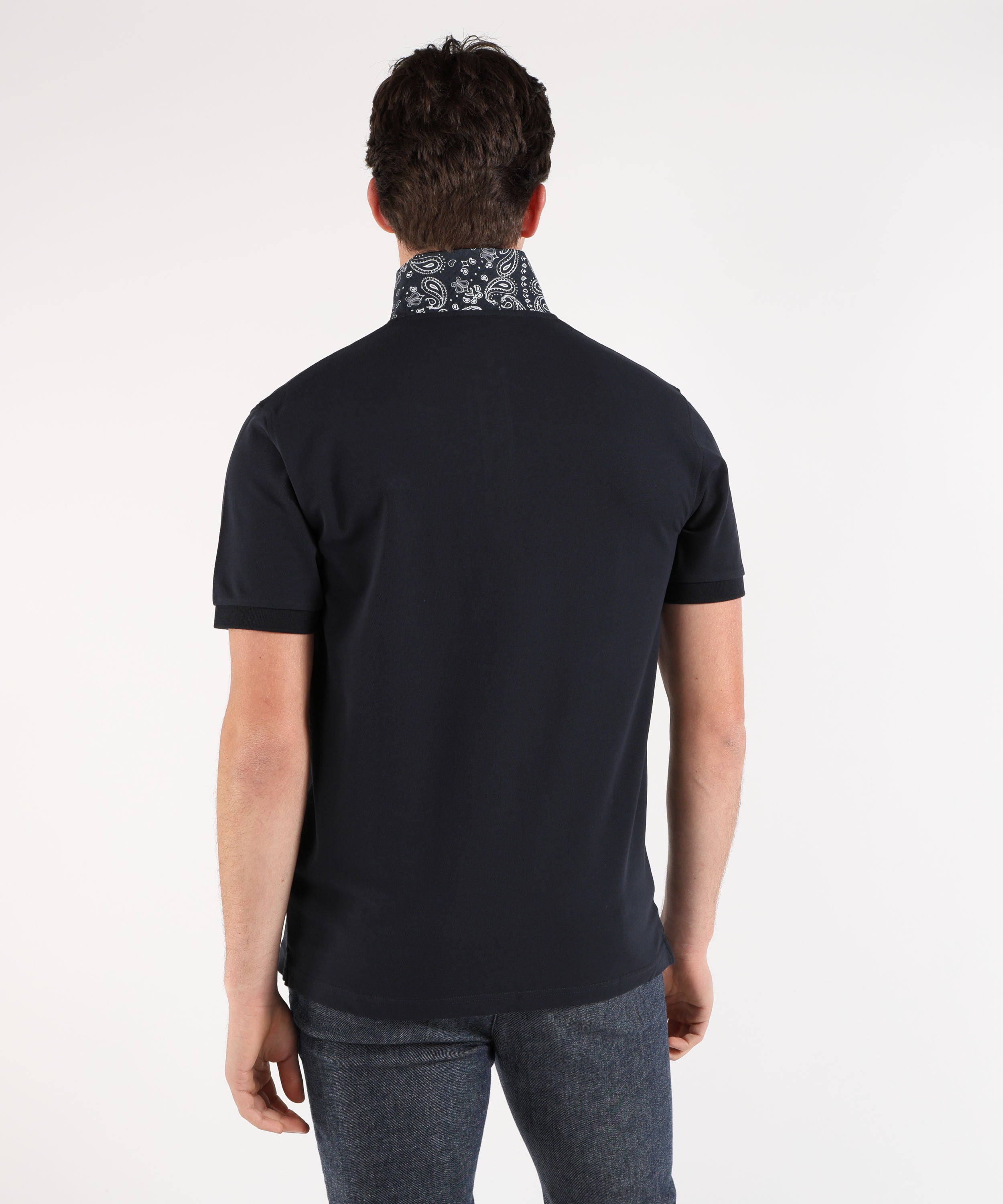 SUN 68 Polo print under collar