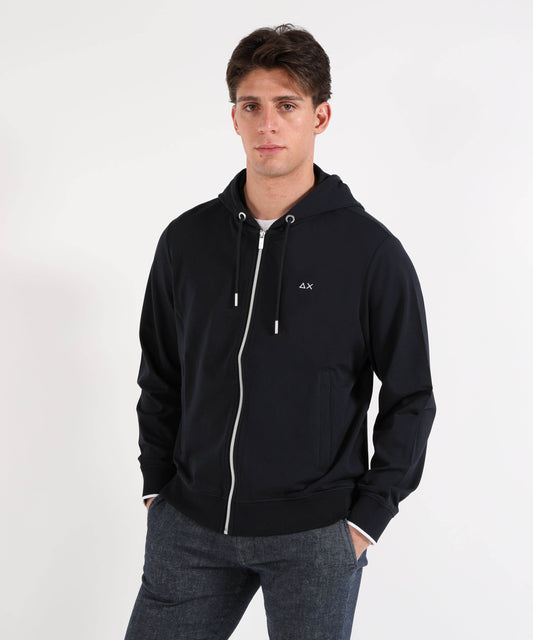 SUN 68 Hoodie zip piquet small stripe